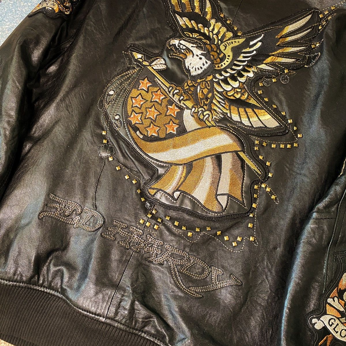Avirex × Ed Hardy Vintage Ed Hardy x Avirex Eagle Leather Bomber Size US L / EU 52-54 / 3 - 5 Thumbnail