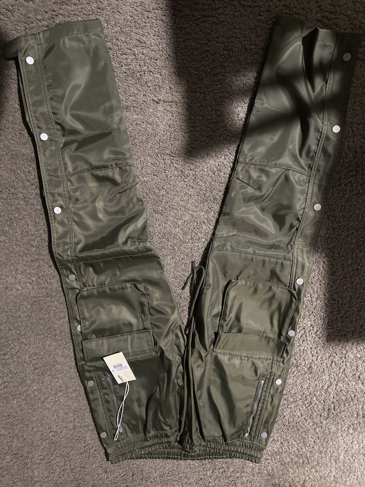 MNML Snap front cargo pants (green) Size US 34 / EU 50 - 4 Thumbnail