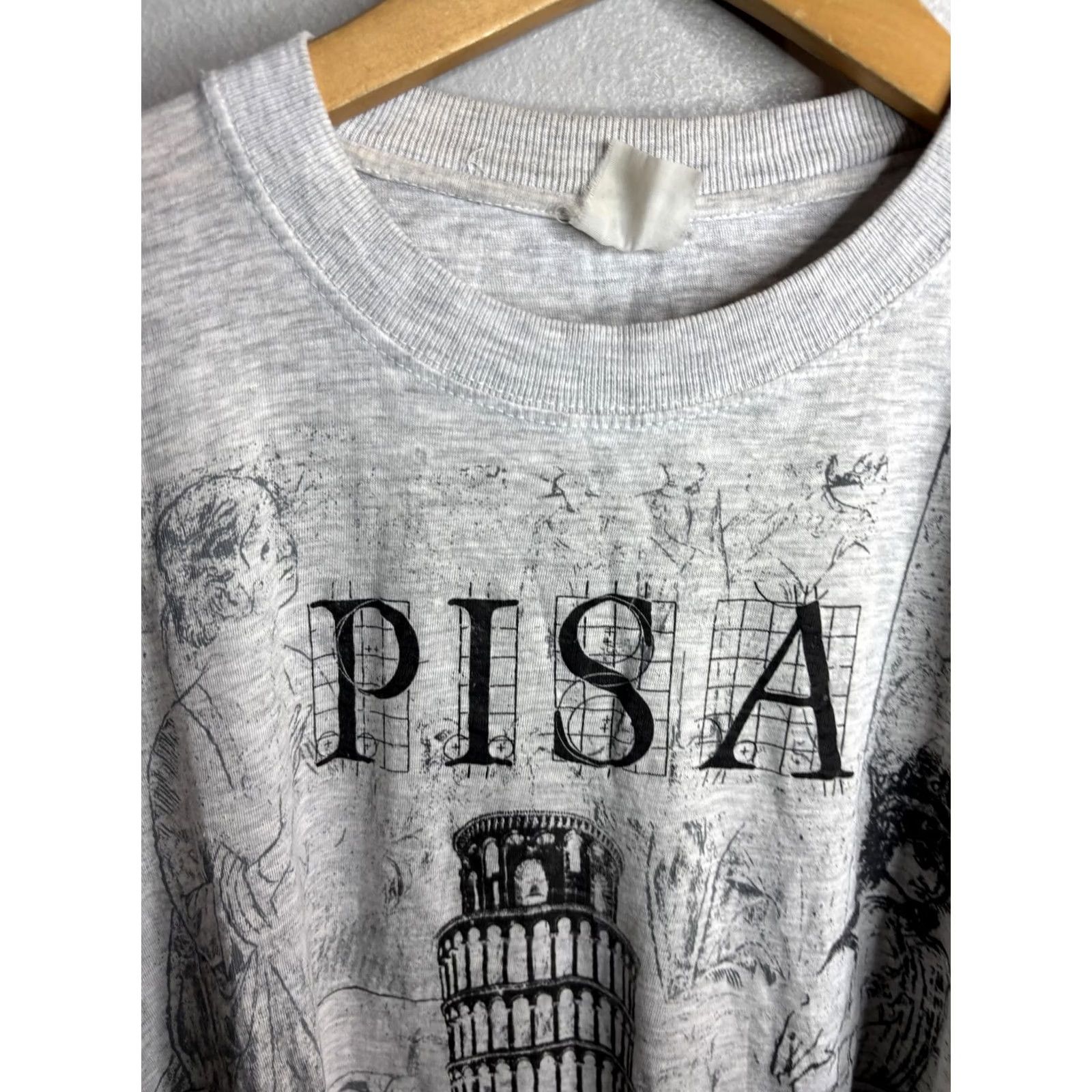Vintage VINTAGE Pisa Shirt Mens Medium Gray Leaning Tower Italy Souvenir Graphic Tee 90s Size US S / EU 44-46 / 1 - 3 Thumbnail