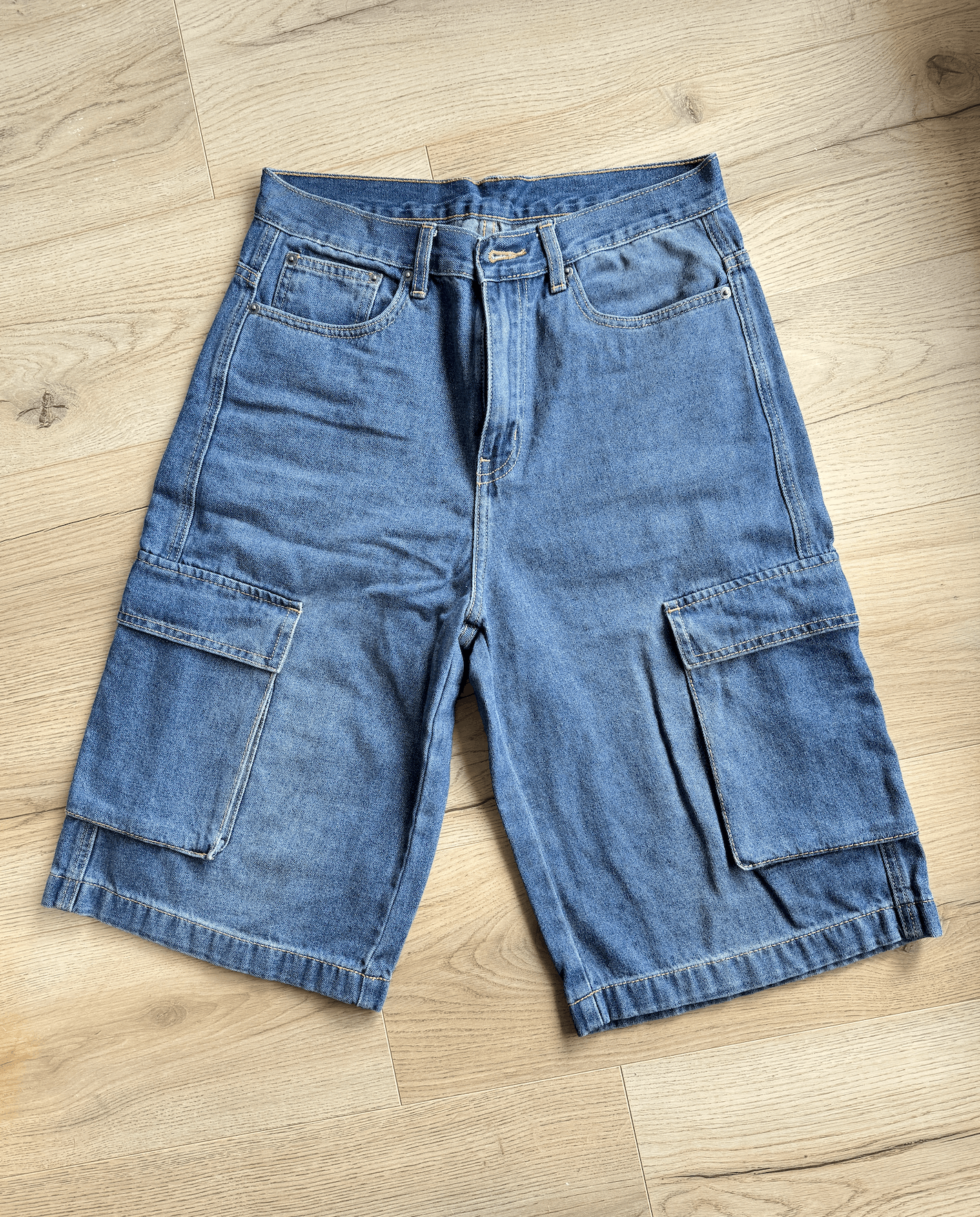 Carhartt × Palace Short Long Oversize en Jean Brut – Bermuda Jort Unisexe Size US 29 - 1 Thumbnail