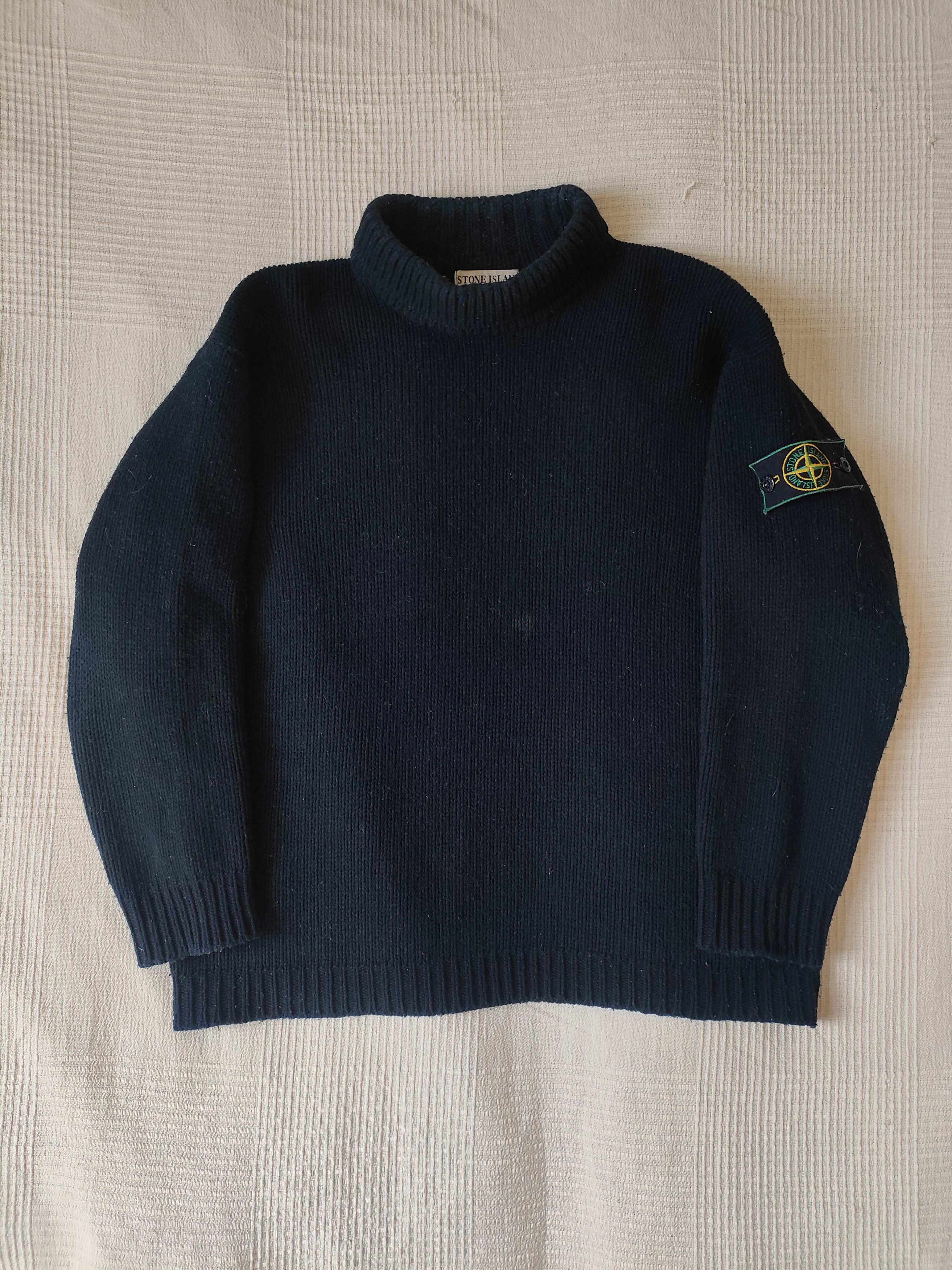 Stone Island 80s 90s Green Edge Stone Island Turtleneck Sweater Vintage Size US L / EU 52-54 / 3 - 1 Thumbnail