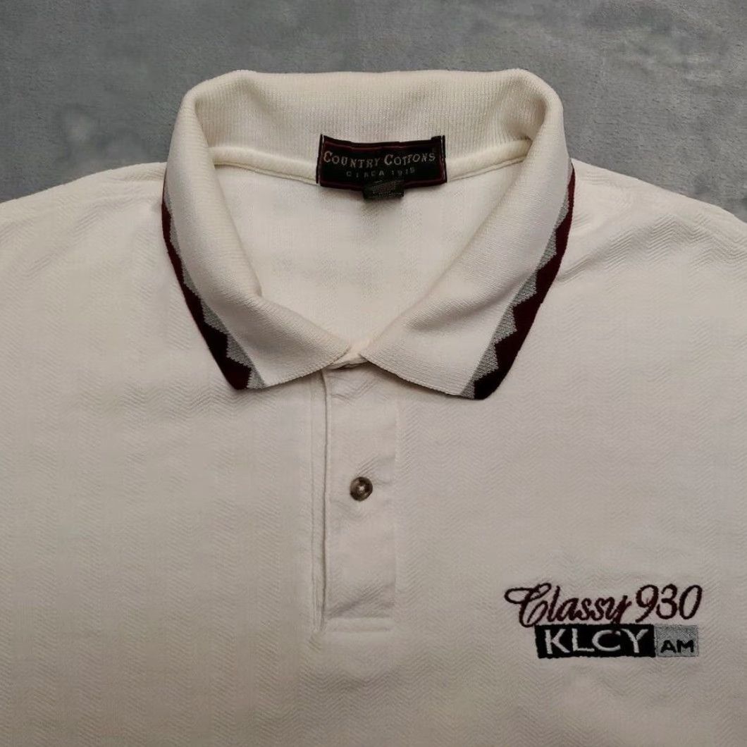 Vintage Vintage KLCY 930 AM Radio Shirt Mens XL White Polo Missoula Montana Grizzlies Size US XL / EU 56 / 4 - 2 Thumbnail