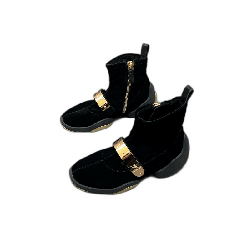 Giuseppe Zanotti Velvet Gold Buckle Casual Shoes