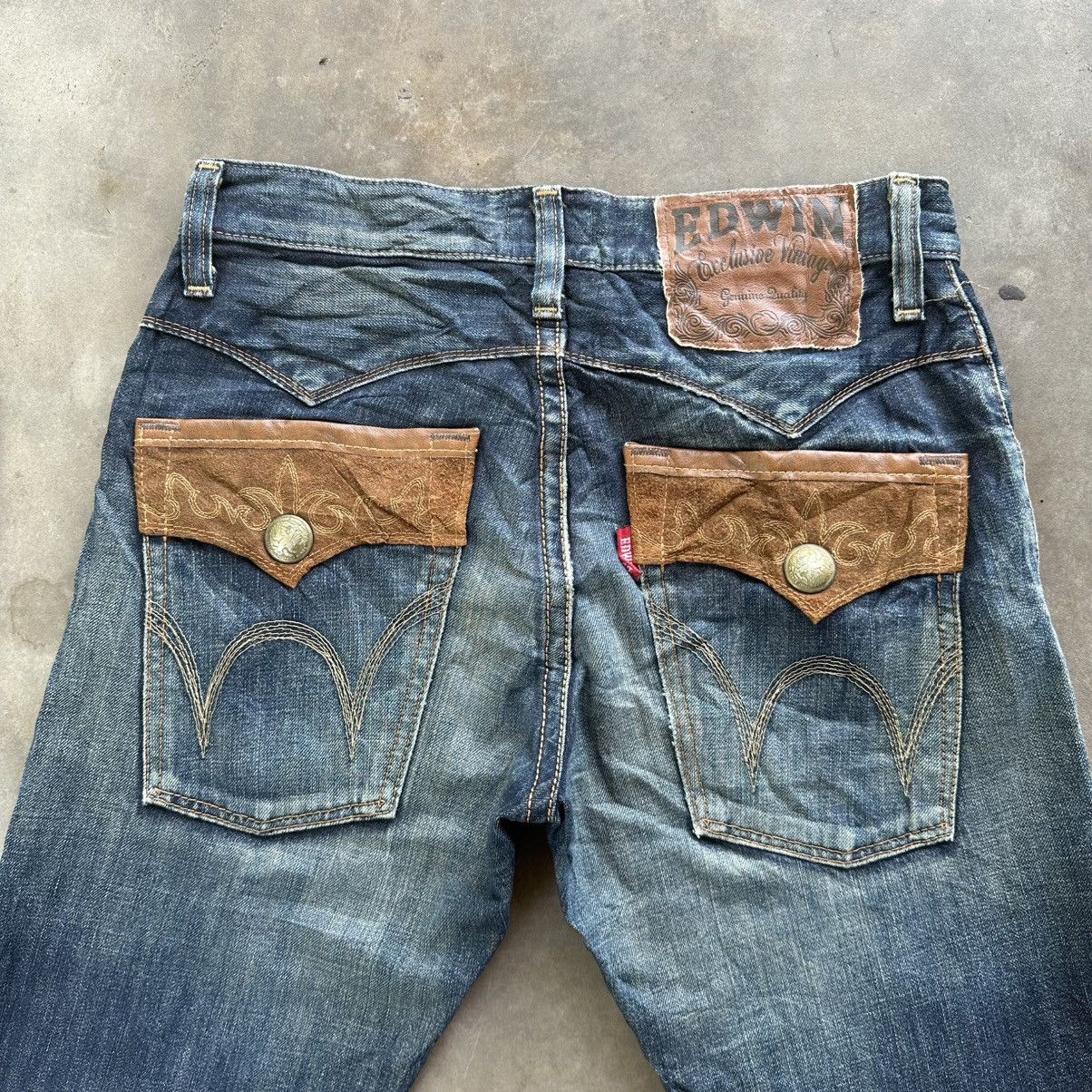 Japanese Brand Vintage Rusty Edwin Distressed Faded Denim Jean Pant W30 Size US 30 / EU 46 - 11 Thumbnail