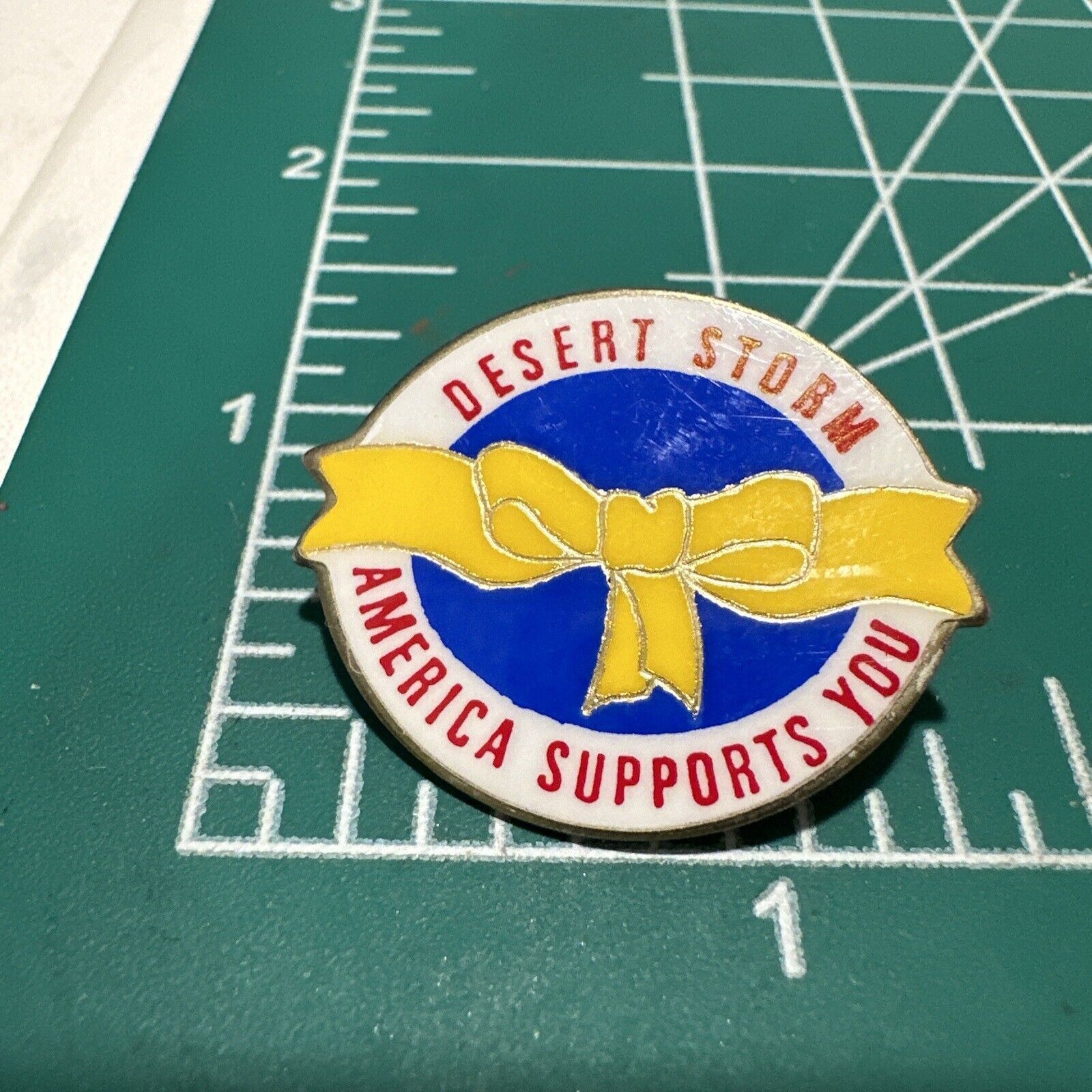 Other Desert Storm Lapel Pin America Supports U Yellow Ribbon USA Size ONE SIZE - 3 Thumbnail