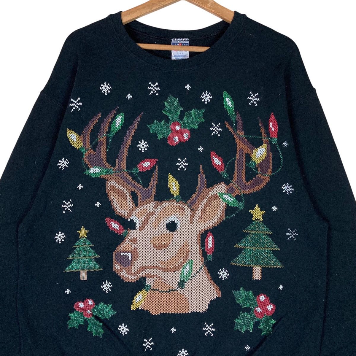 Jerzees Vintage Jerzees Deer Graphic Pullover Jumper Sweatshirt Size US L / EU 52-54 / 3 - 2 Thumbnail
