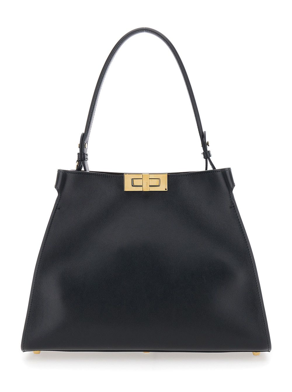 Fendi 'Fendi Way' Black Tote Bag with Removable Handle and Turn Lock in Leather Woman Size ONE SIZE - 1 Thumbnail