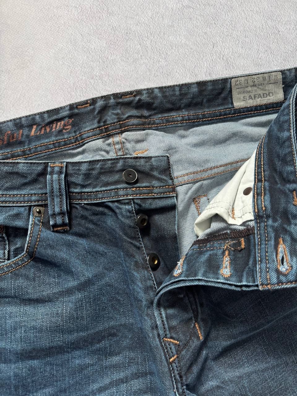 Diesel Diesel Safado 0823l Washed Dark Blue Denim Jeans Size US 32 / EU 48 - 9 Thumbnail