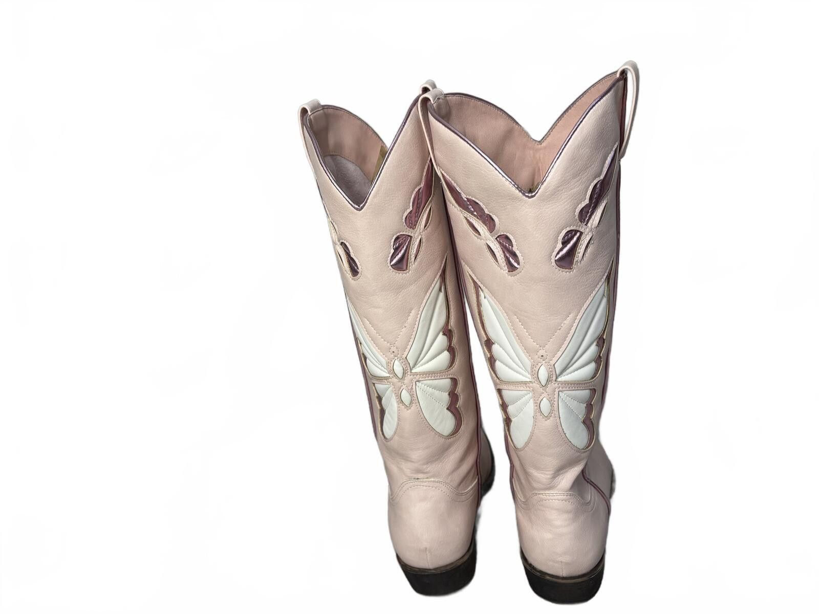 Unknown London Pink Butterfly Cowboy Boots Y2K Festival. Size 10. Size US 7.5 / IT 37.5 - 6 Thumbnail