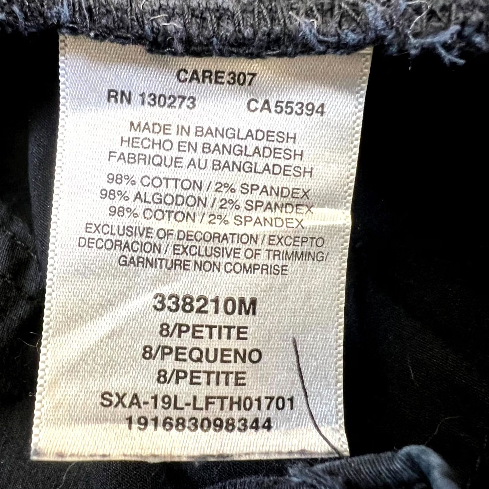 Lee Lee Cargo Capri Pants Womens 8 Black Mid Rise Relaxed Fit Crop Capris Pockets Jeans Cotton Spandex Dry Clean No N/A Size 30" / US 8 / IT 44 - 7 Thumbnail