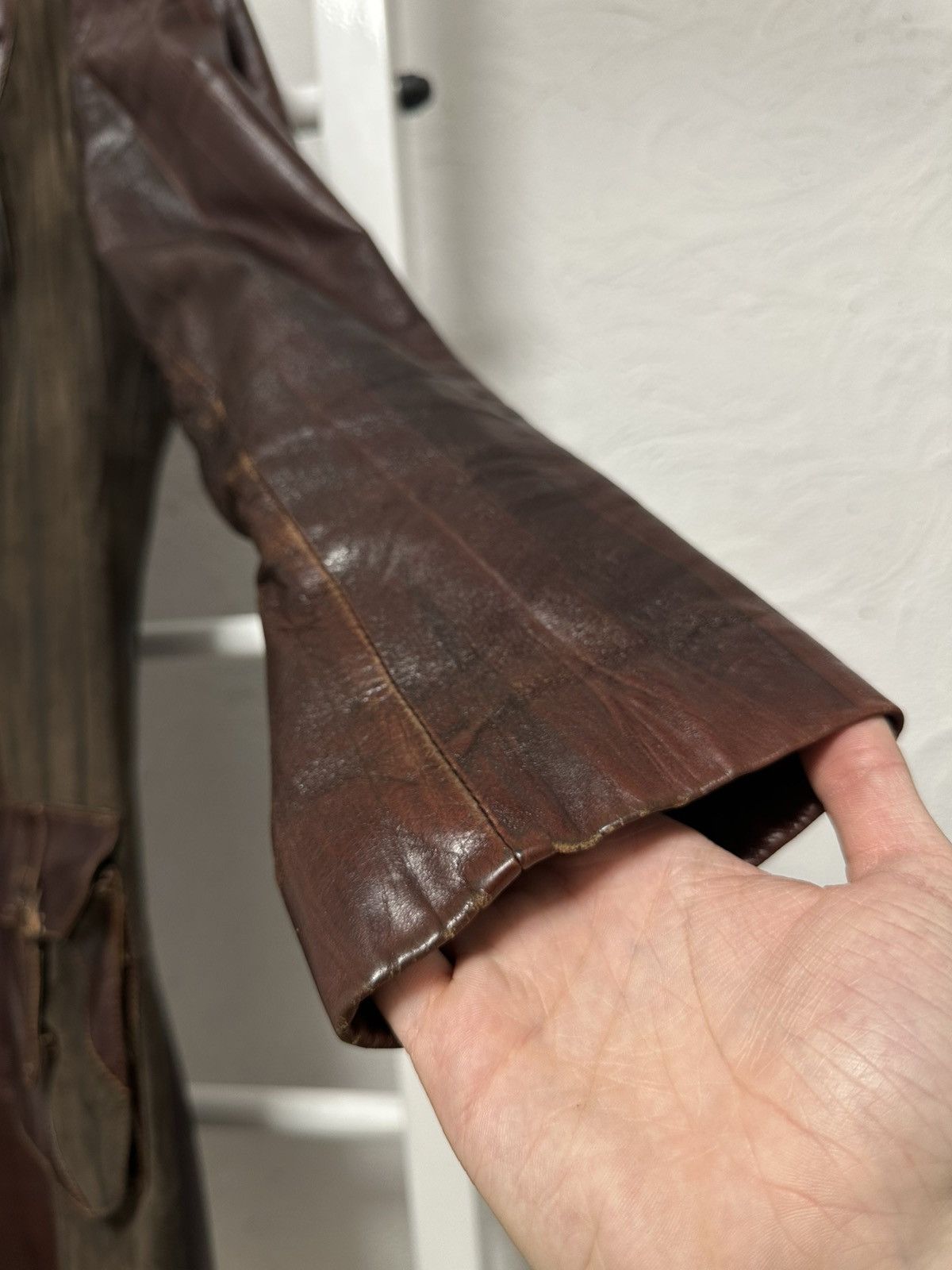 Vintage Vintage 90s Women’s Leather Trench Coat Der Nova L size Size L / US 10 / IT 46 - 7 Thumbnail
