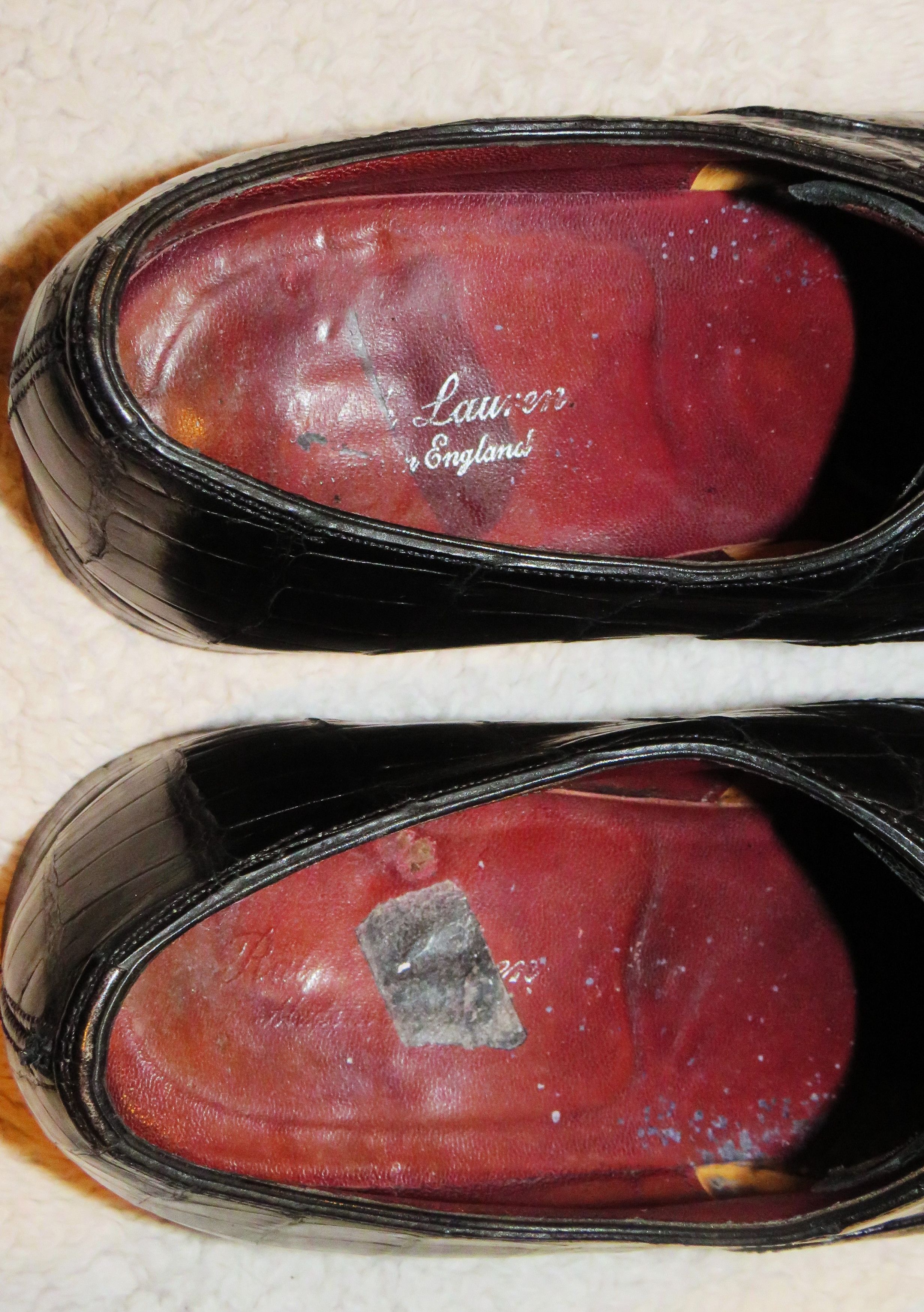 Edward Green × Ralph Lauren Purple Label Black Crocodile Leather Derby 9.5/10 Size US 10 / EU 43 - 13 Thumbnail