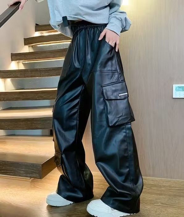 Japanese Brand × Vintage PU leather Cargo Pant Size US 30 / EU 46 - 5 Thumbnail