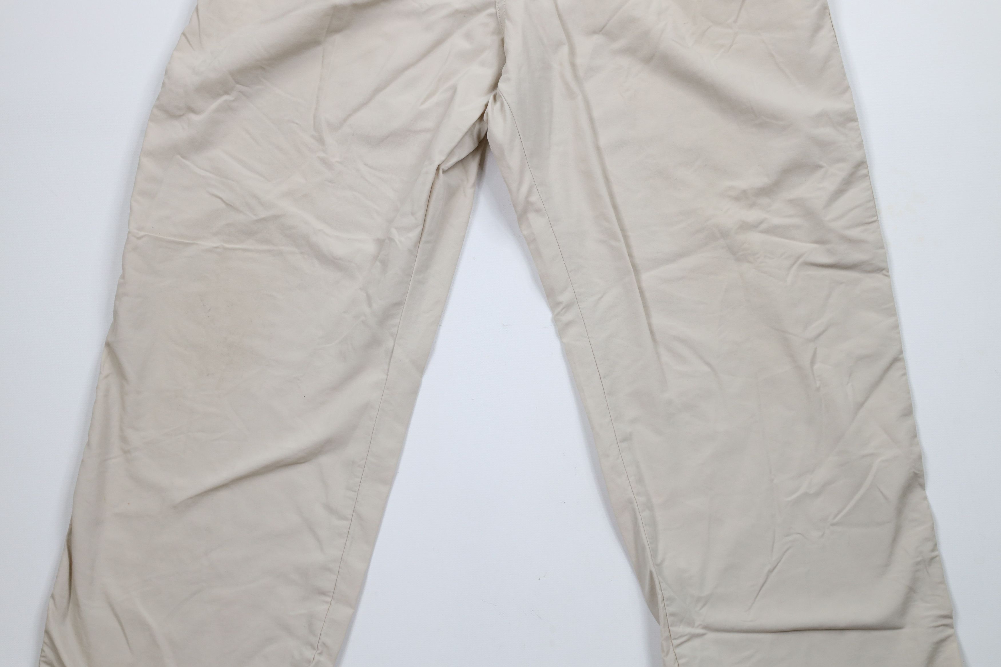 Lands' End × Vintage Vintage 90s Lands End Wide Leg Windbreaker Pants Beige Tan Size 38" / US 16 / IT 52 - 3 Thumbnail