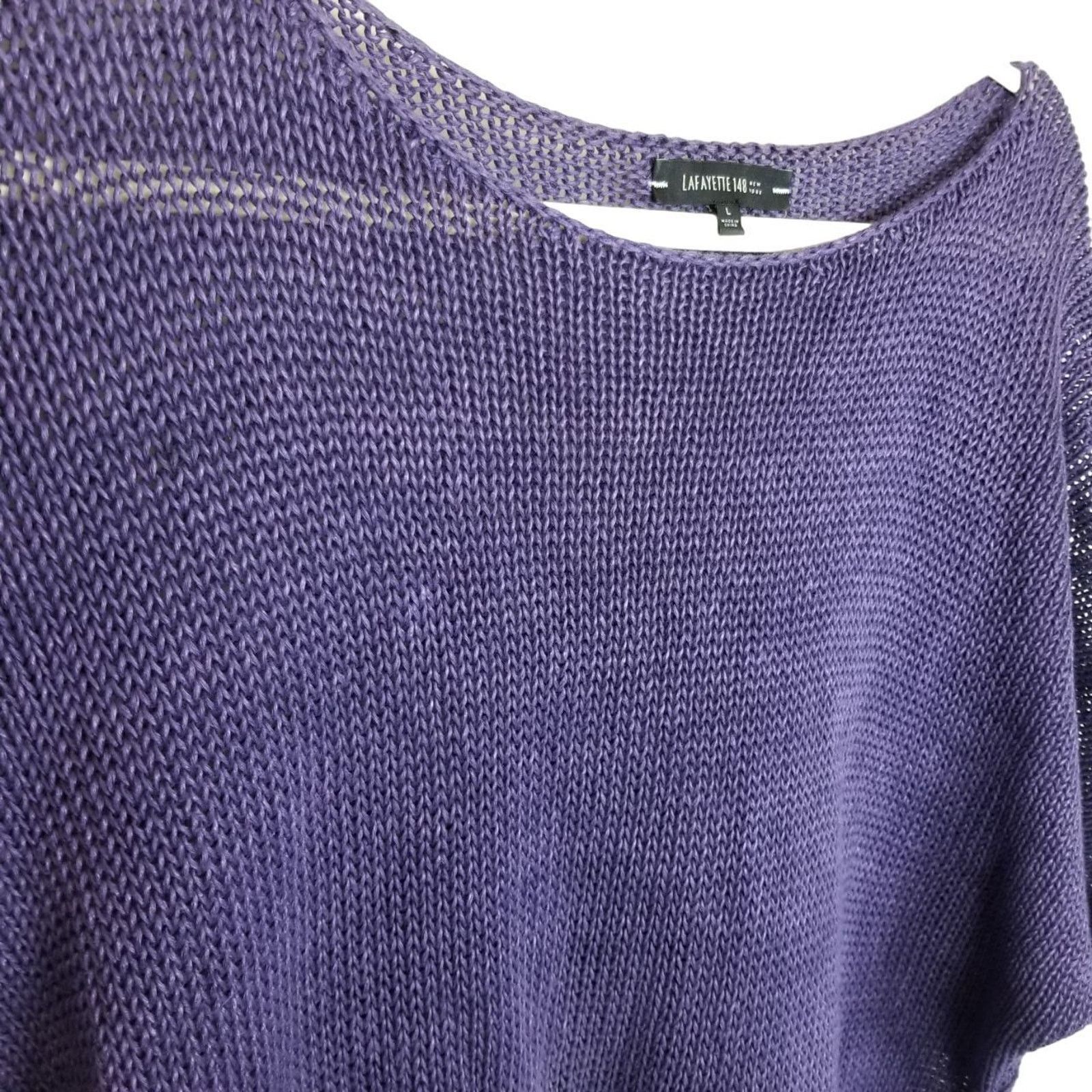 Lafayette 148 Lafayette 148 Womens Hemp Sweater L Open Knit Quiet Luxury Size L / US 10 / IT 46 - 5 Thumbnail