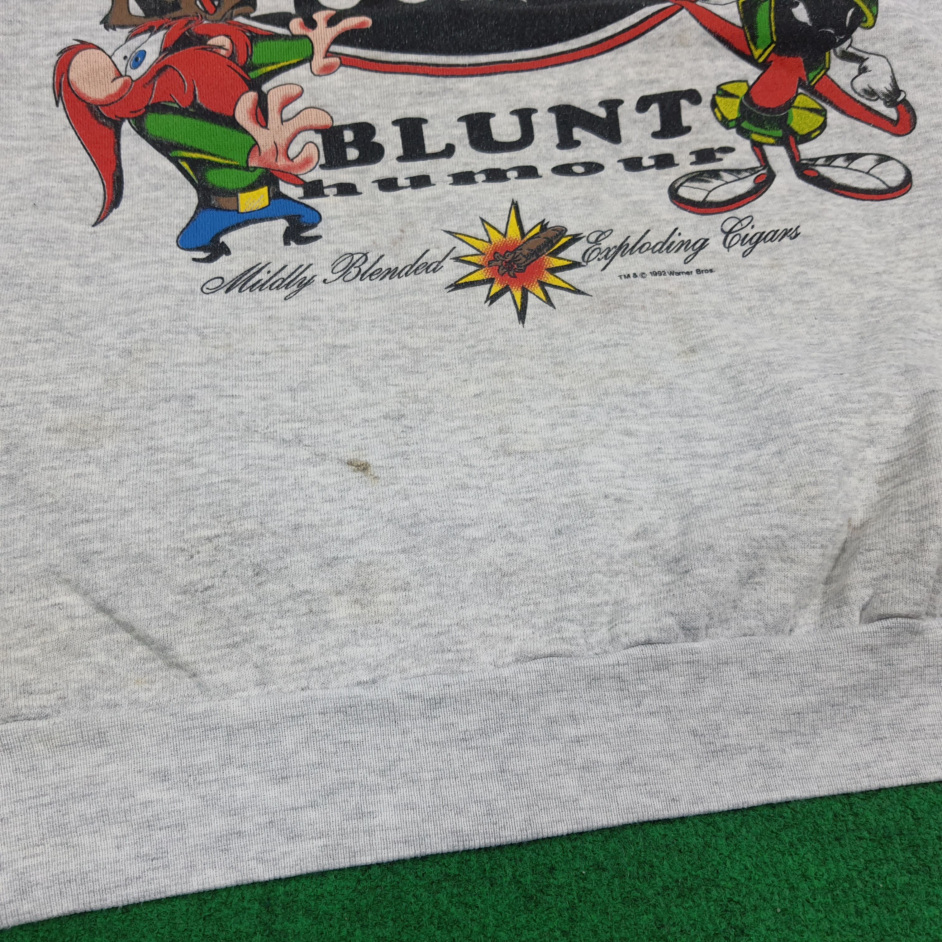 Warner Bros Vintage 90s Looney Tunes Blunt Humour Sweatshirt C298N6 Size US L / EU 52-54 / 3 - 10 Thumbnail
