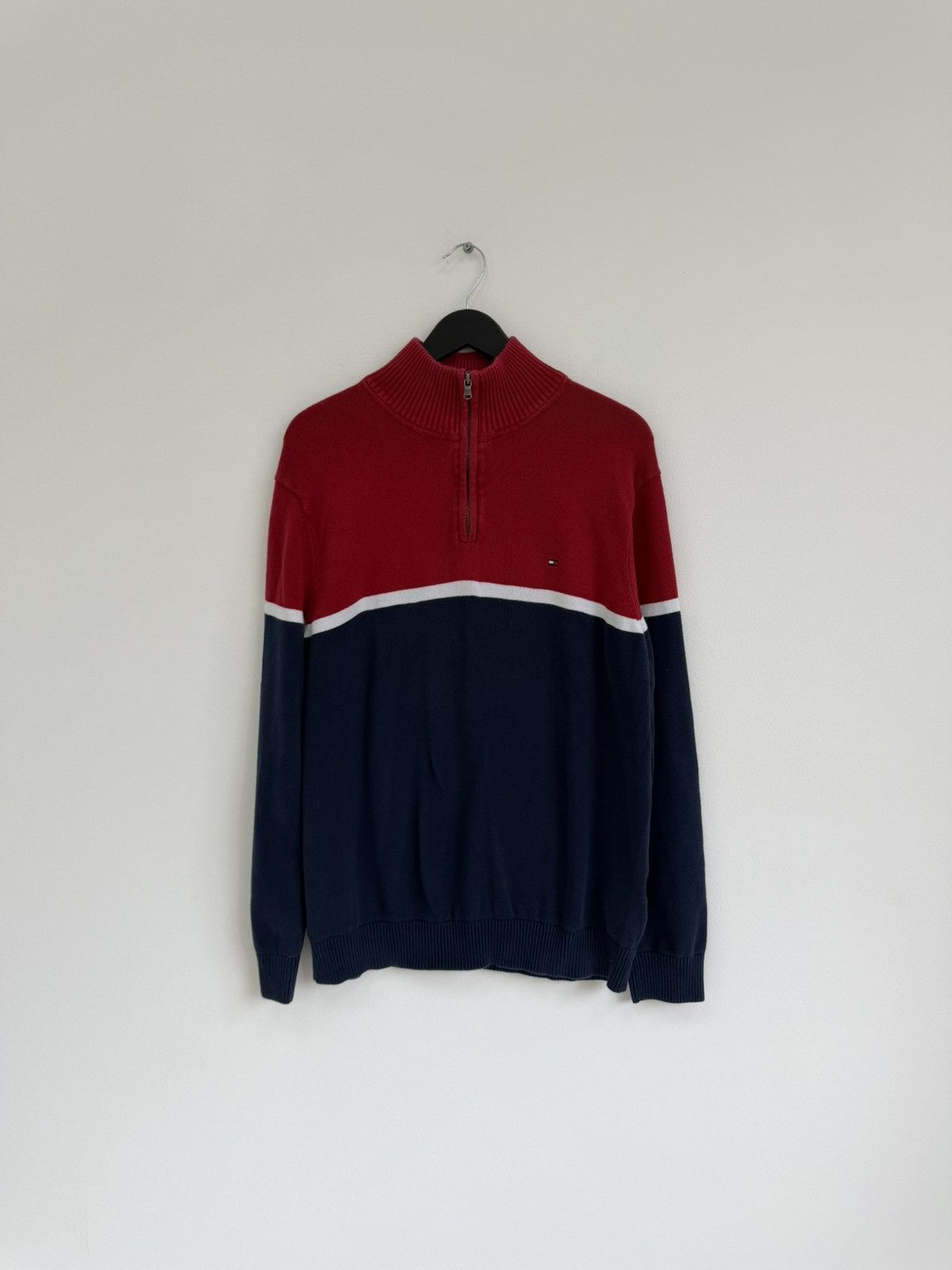 Tommy Hilfiger Vintage 2000s Tommy Hilfiger Knit 1/4 Zip Sweater OldMoney Size US M / EU 48-50 / 2 - 1 Thumbnail