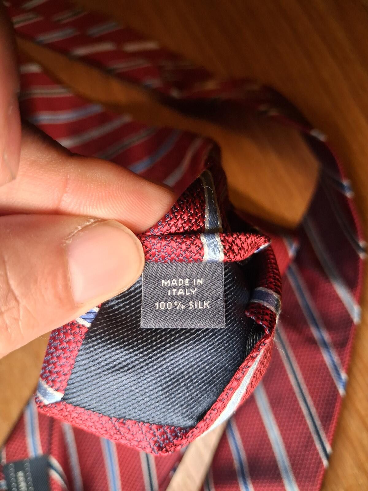 Hart Schaffner Marx Hart Schaffner Marx Silk Tie Red Striped Houndstooth Italy Size ONE SIZE - 3 Thumbnail