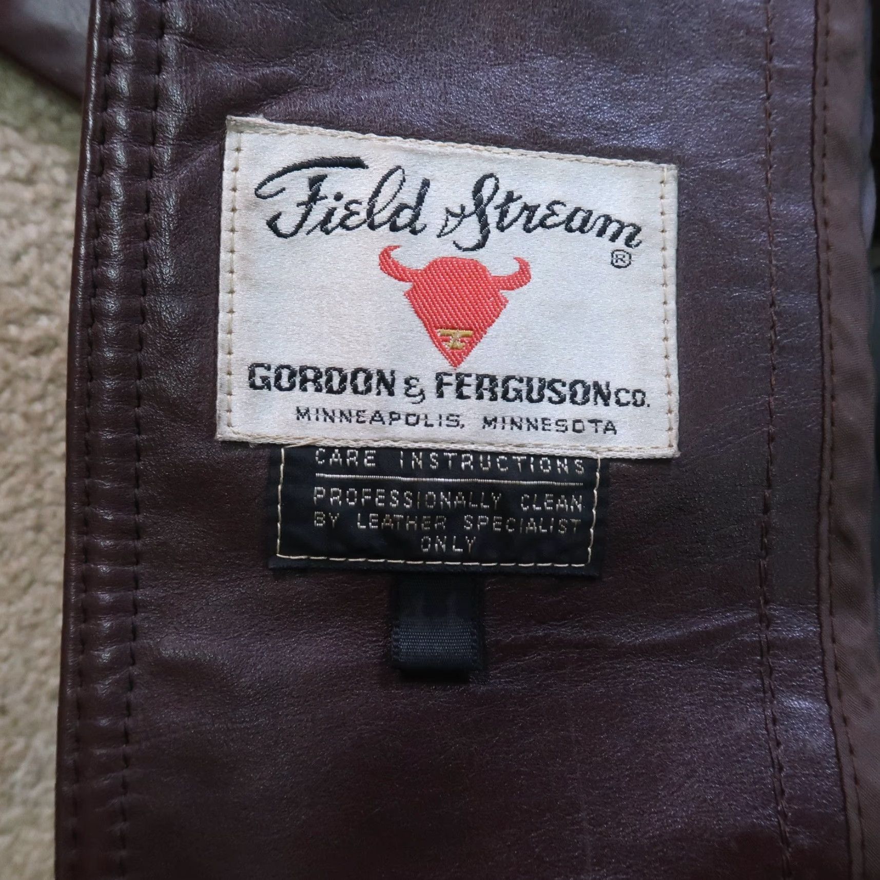Vintage VINTAGE Field & Stream Leather Coat Jacket Men's 44 Brown Overcoat Mid-Length Zip Button Lined Polyester 90s Classic Mens Size US S / EU 44-46 / 1 - 3 Thumbnail