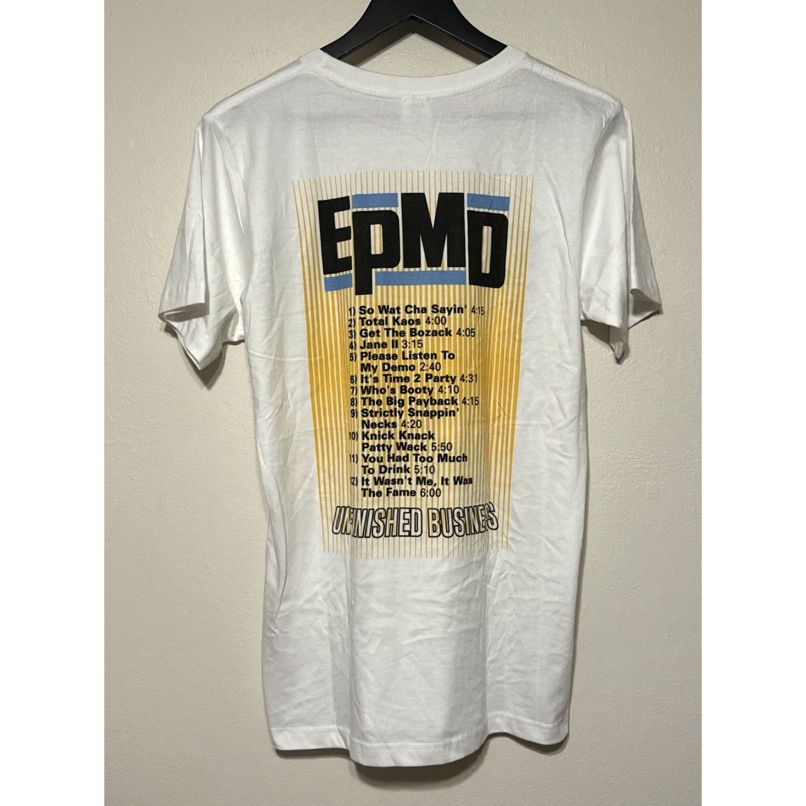 Vintage EPMD Unfinished Business T Shirt Hip Hop Double Sided White Small Men XS? Size US S / EU 44-46 / 1 - 3 Thumbnail