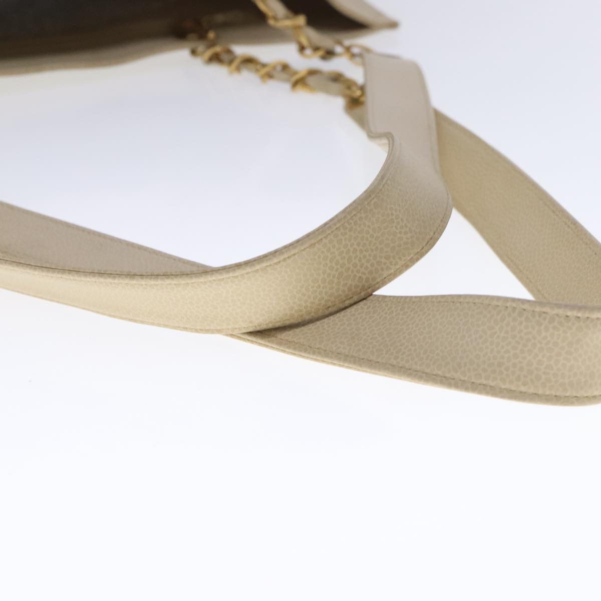 Chanel CHANEL Coco Mark Chain Tote Bag Caviar Skin Beige Gold CC Size ONE SIZE - 7 Thumbnail