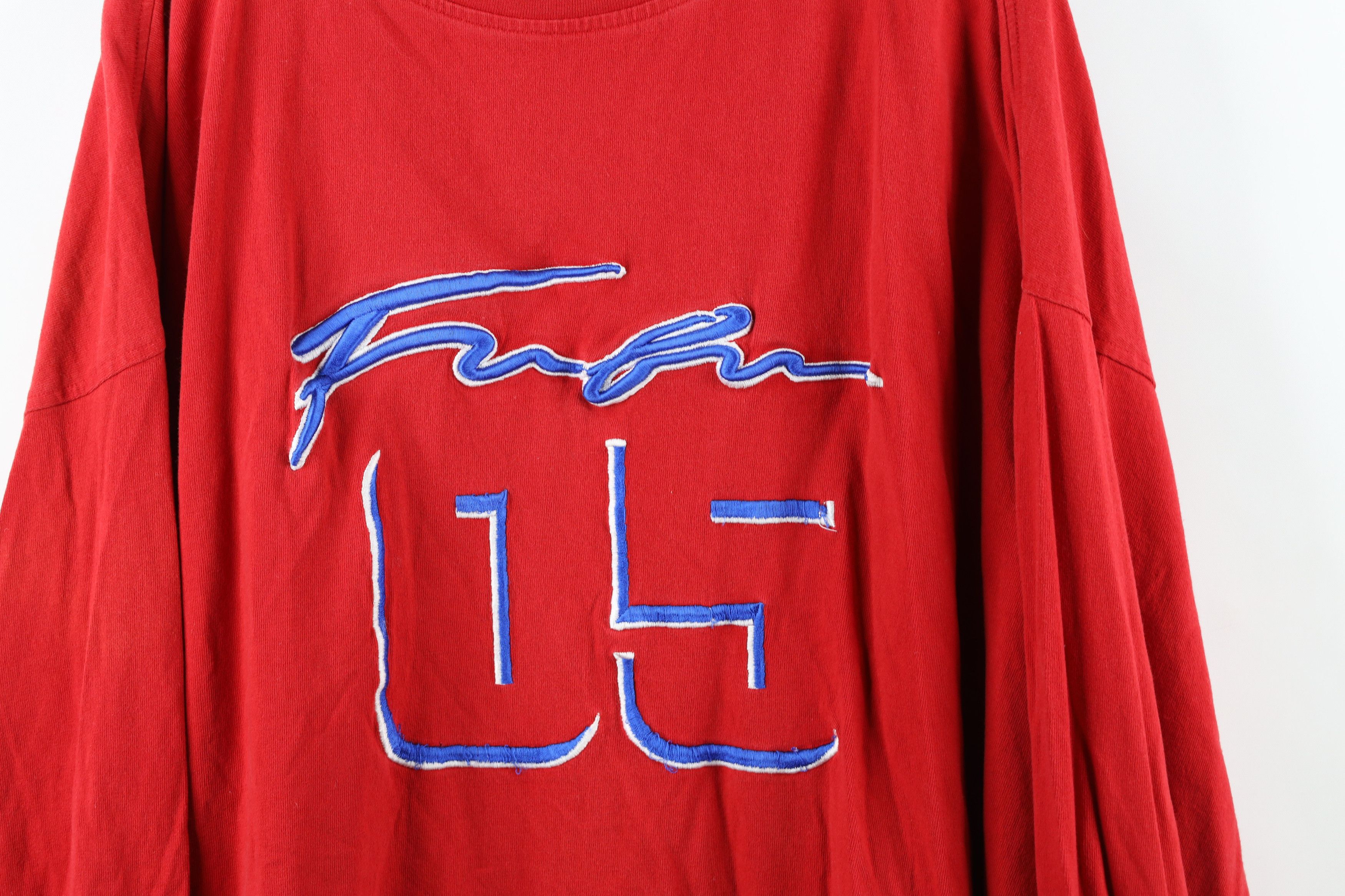 Fubu × Vintage Vintage Y2K FUBU Spell Out Script Long Sleeve T-Shirt Red Size US XL / EU 56 / 4 - 3 Thumbnail