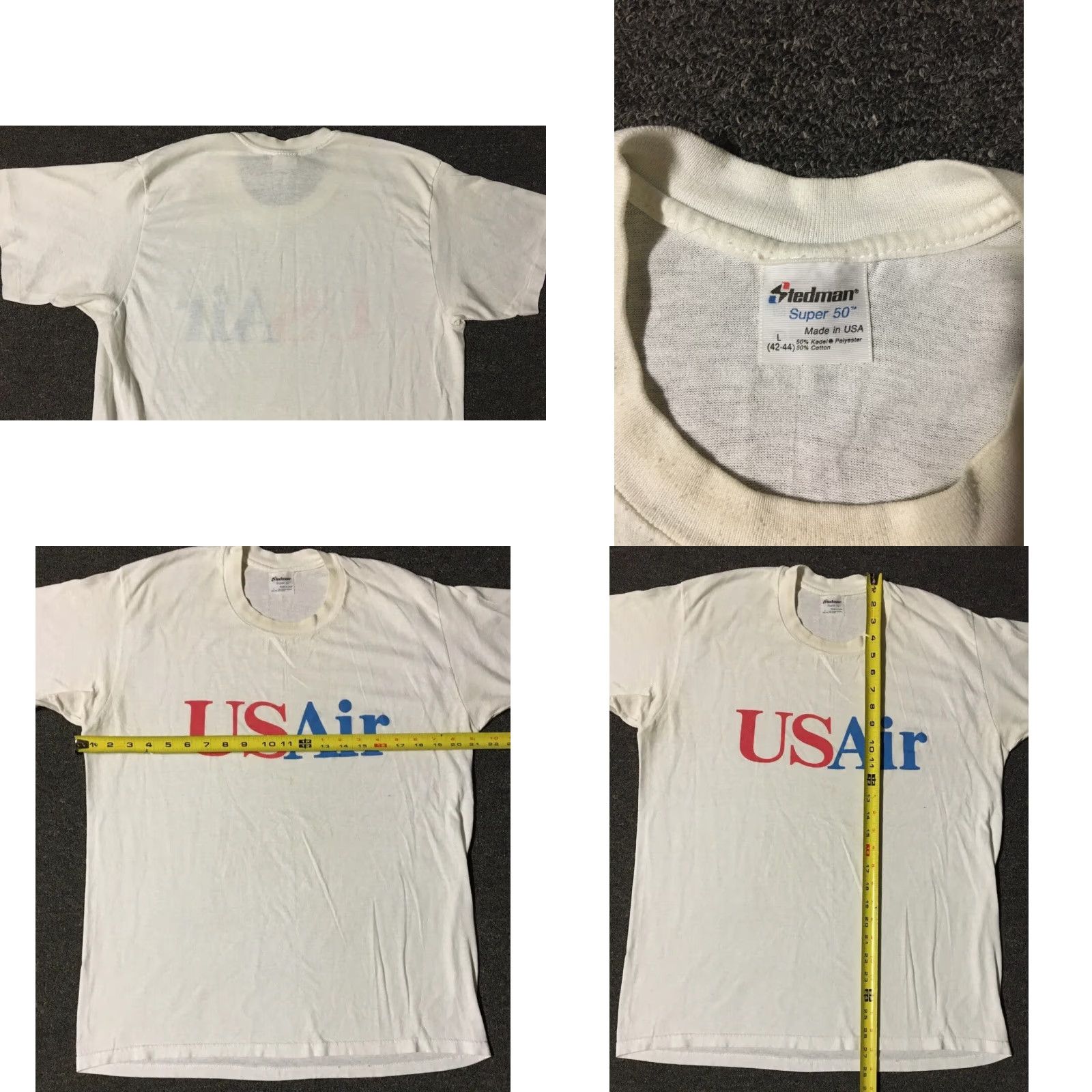 Vintage VINTAGE US Air Promo Shirt M White 80s 90s Plane Aviation USAir Grunge Single Stitch Mens T-Shirt Size US M / EU 48-50 / 2 - 8 Thumbnail