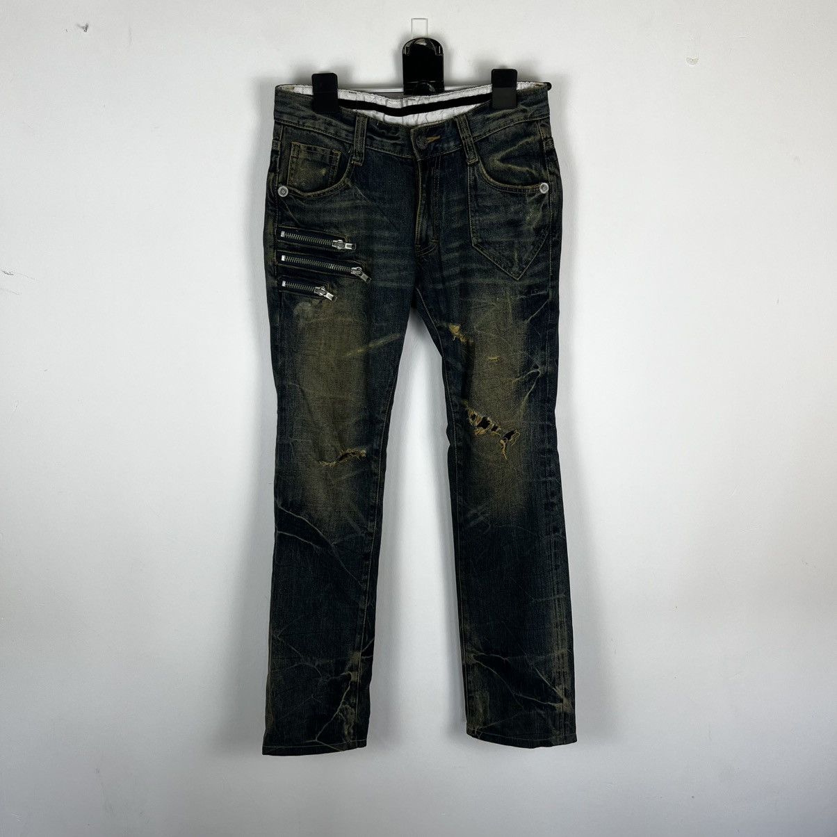 Japanese Brand Vintage Distressed Biker Jeans Y2K Punk Rock Aesthetic Size US 32 / EU 48 - 1 Thumbnail