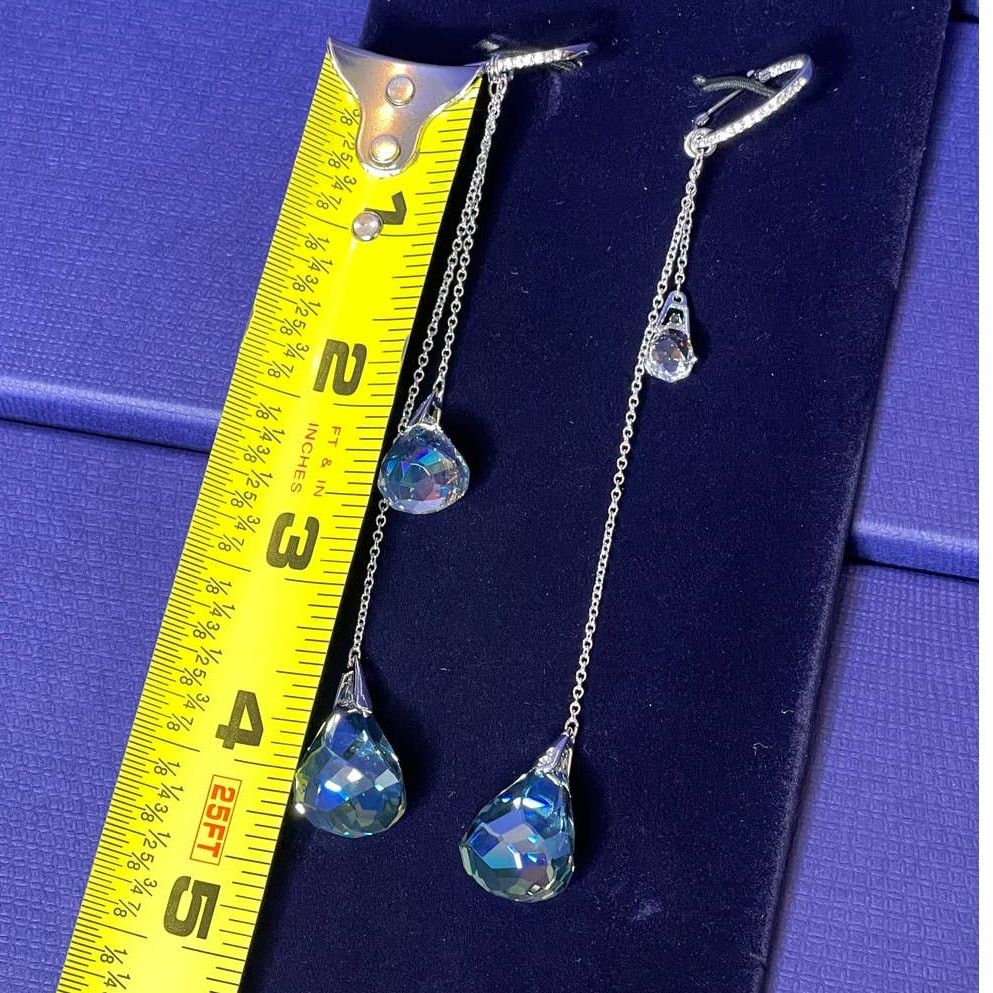 Swarovski Swarovski Spirit hoop pierced earrings Aqua, Rhodium plated Size ONE SIZE - 5 Thumbnail
