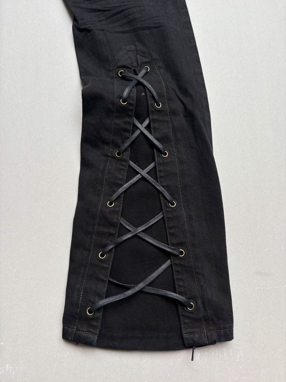 Japanese Brand John lawrence sullivan lace up flare jeans Size US 30 / EU 46 - 6 Thumbnail