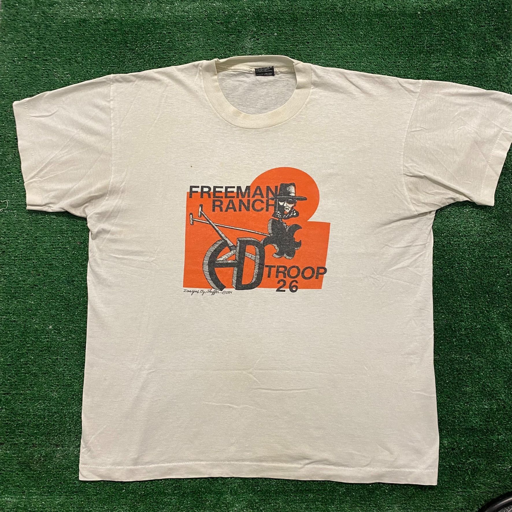 Fruit Of The Loom Vintage 90s Ranch Cowboy Shirt Single Stitch Western Tee Size US XL / EU 56 / 4 - 1 Thumbnail