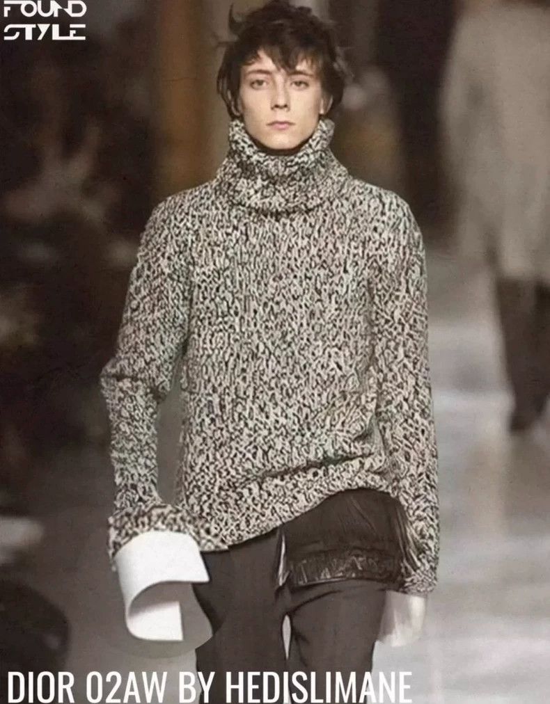 Yves Saint Laurent Saint Laurent17 FW mosaic black and white knit turtleneck s Size US M / EU 48-50 / 2 - 5 Thumbnail