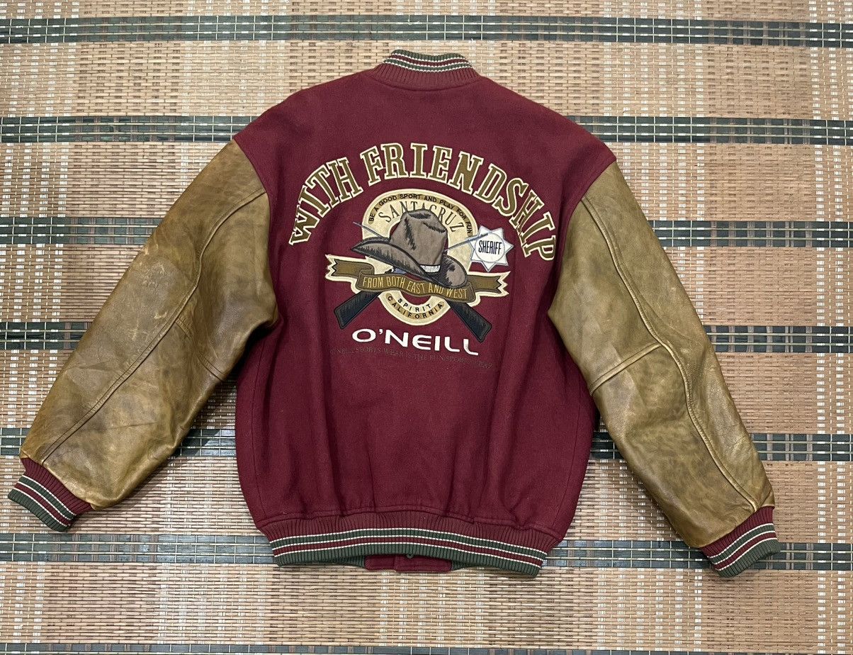 O'Neill Vintage 90s O’Neill With Friendship Suede Varsity Jacket Size US L / EU 52-54 / 3 - 2 Thumbnail