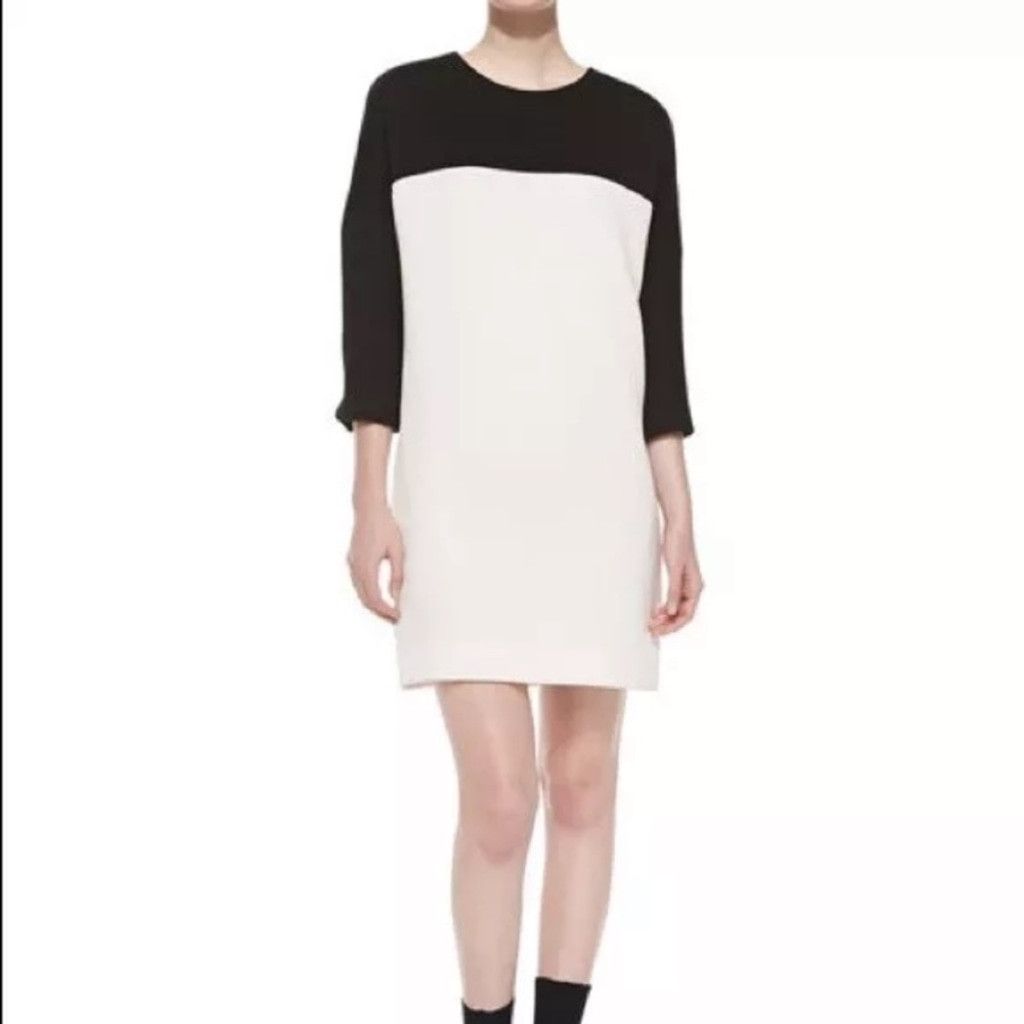 Vince VINCE Shift Colorblock Mini Dress Size XS / US 0-2 / IT 36-38 - 2 Thumbnail