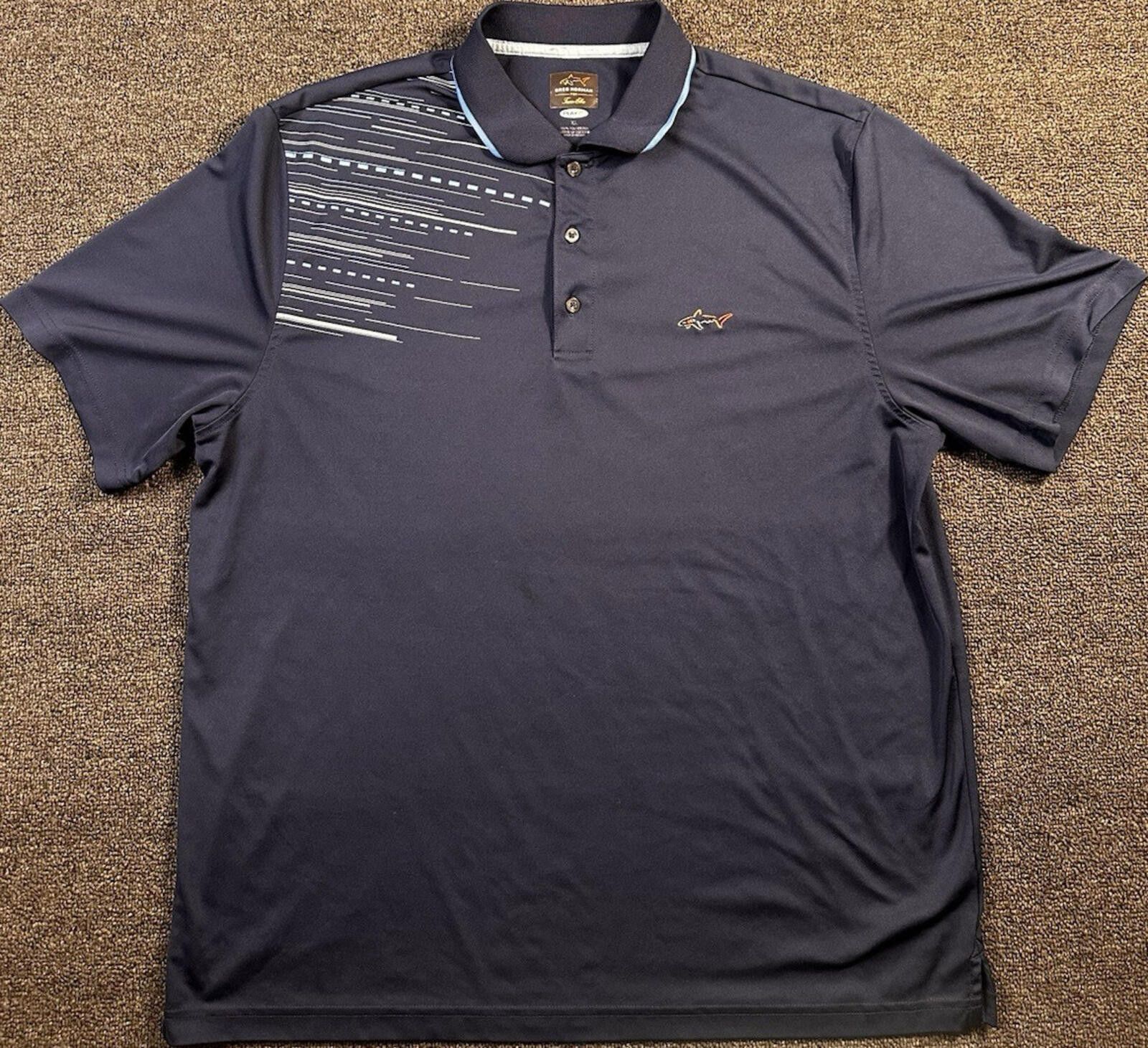 Greg Norman Greg Norman Play Dry Men's Navy Blue Geometric Polo XL Size US XL / EU 56 / 4 - 1 Thumbnail