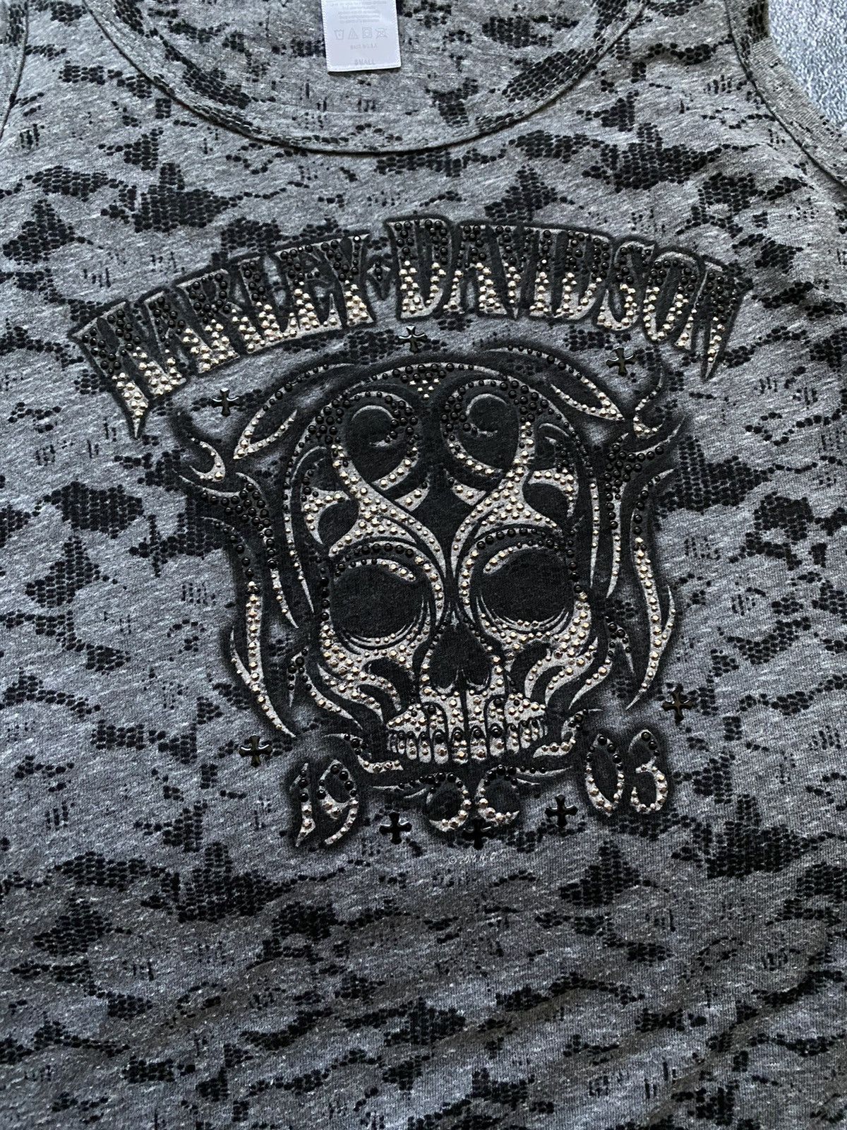Harley Davidson Harley Davidson Tribal Rhinestones Skull Tank Top tee Size S / US 4 / IT 40 - 3 Thumbnail