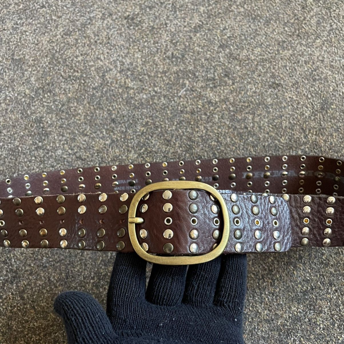 Vintage Vintage 90s Japanese Studded Leather Belt Goth Archive OS Size ONE SIZE - 3 Thumbnail