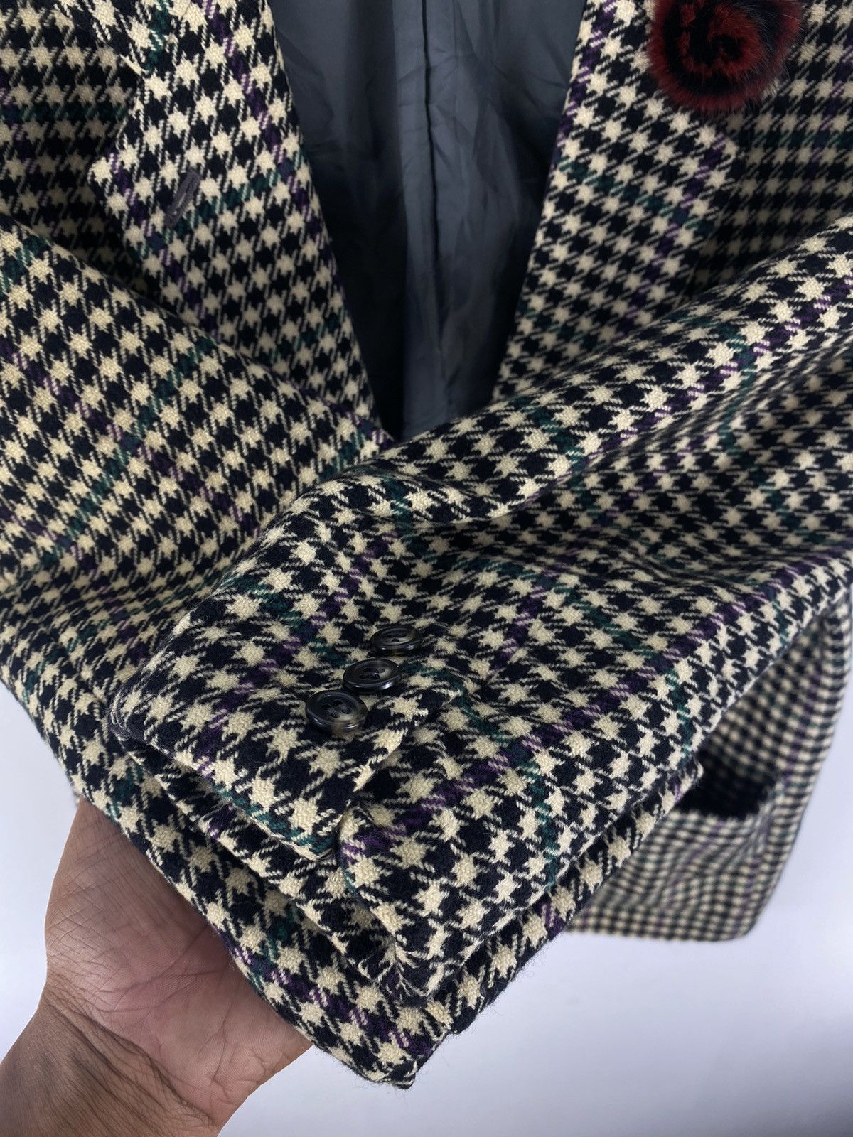 Japanese Brand Vintage 90’s Houndstooth Jacket by Ladies’ Traditional Size XS / US 0-2 / IT 36-38 - 9 Thumbnail