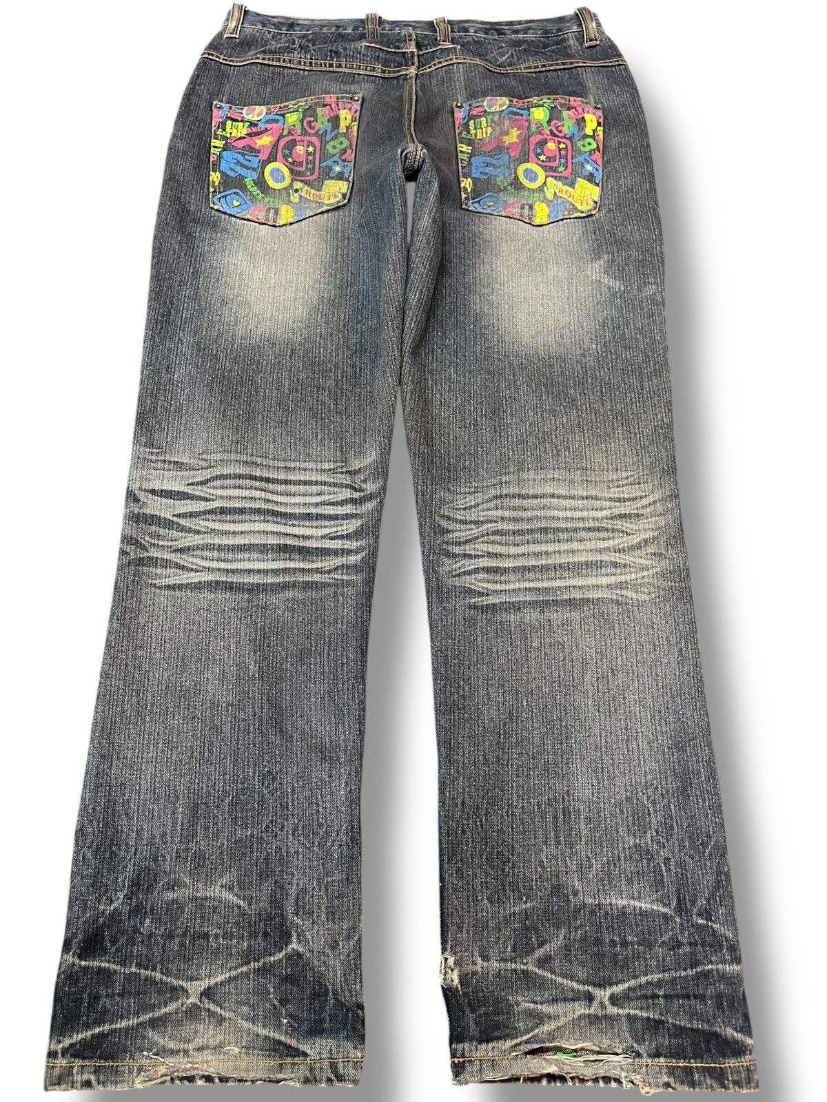 Beauty Beast Vintage Jungle Storm Unique Pocket Surf Style Denim Size US 33 - 9 Thumbnail
