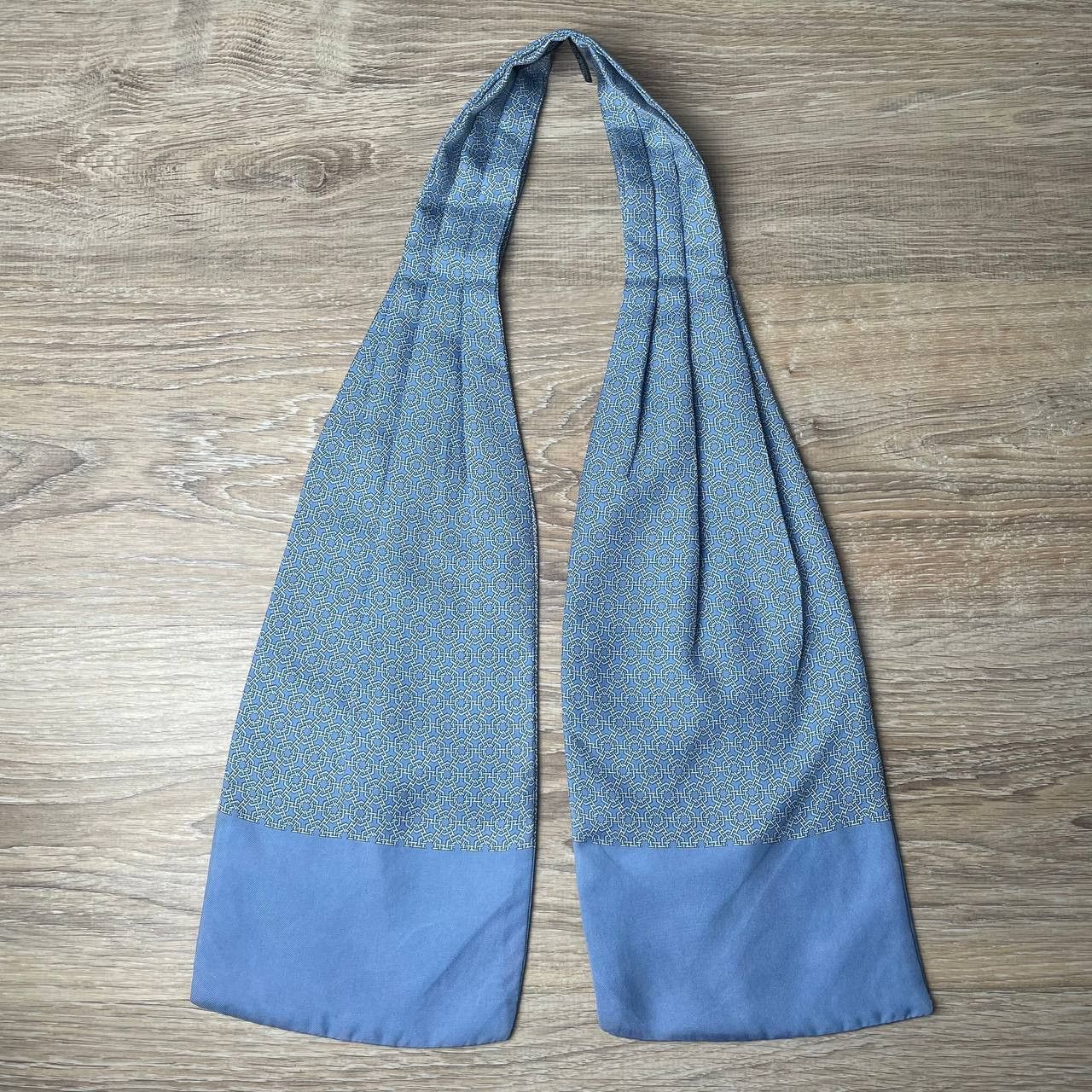 Hermes Hermes Paris Ascot Silk Tie Blue Geometry Size ONE SIZE - 3 Thumbnail