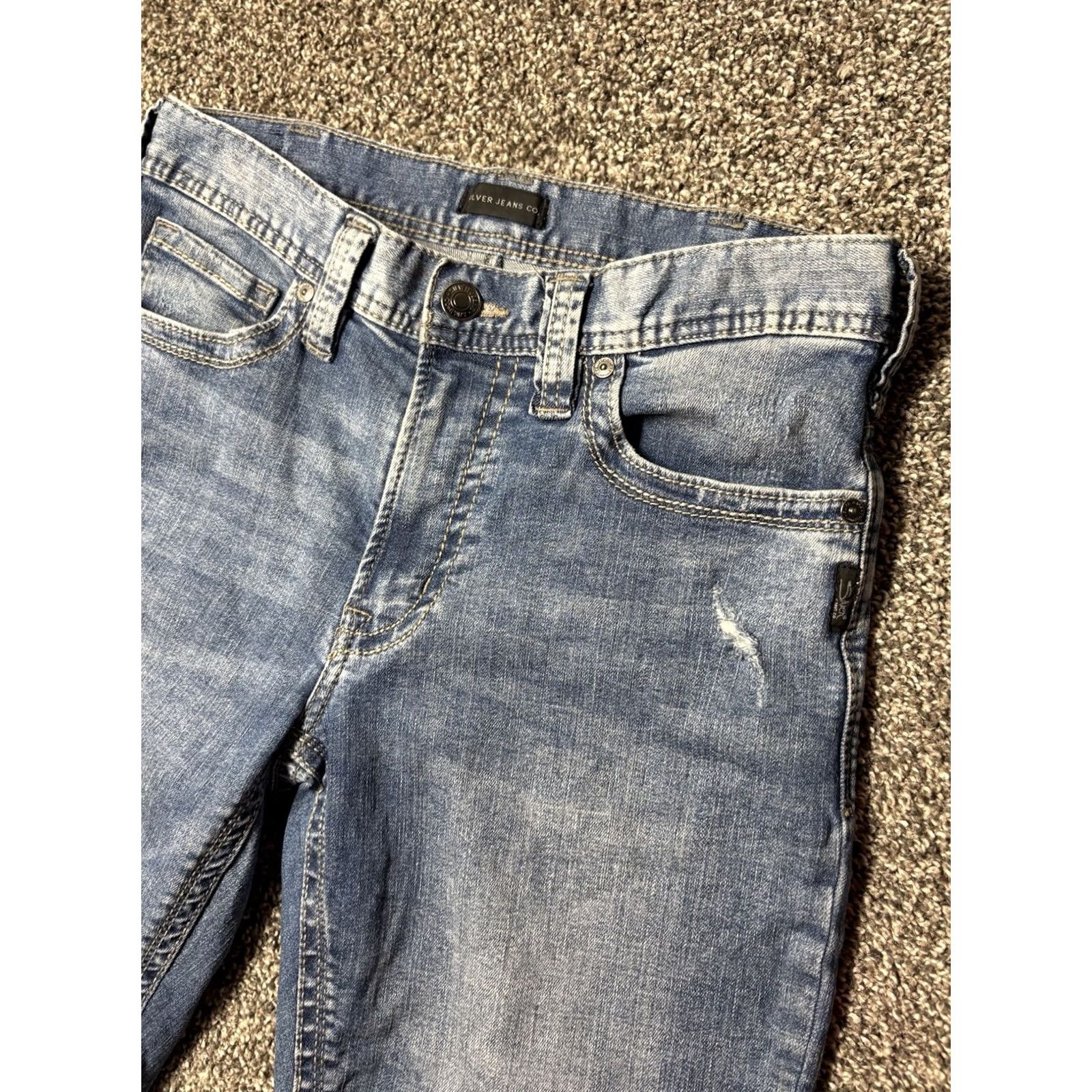 Silver Jeans Co. Silver Jeans Craig Jeans 30x28 Blue Relaxed Bootcut Distressed Cowboy Casual Mens Jeans Regular 30 Regular Size US 30 / EU 46 - 3 Thumbnail