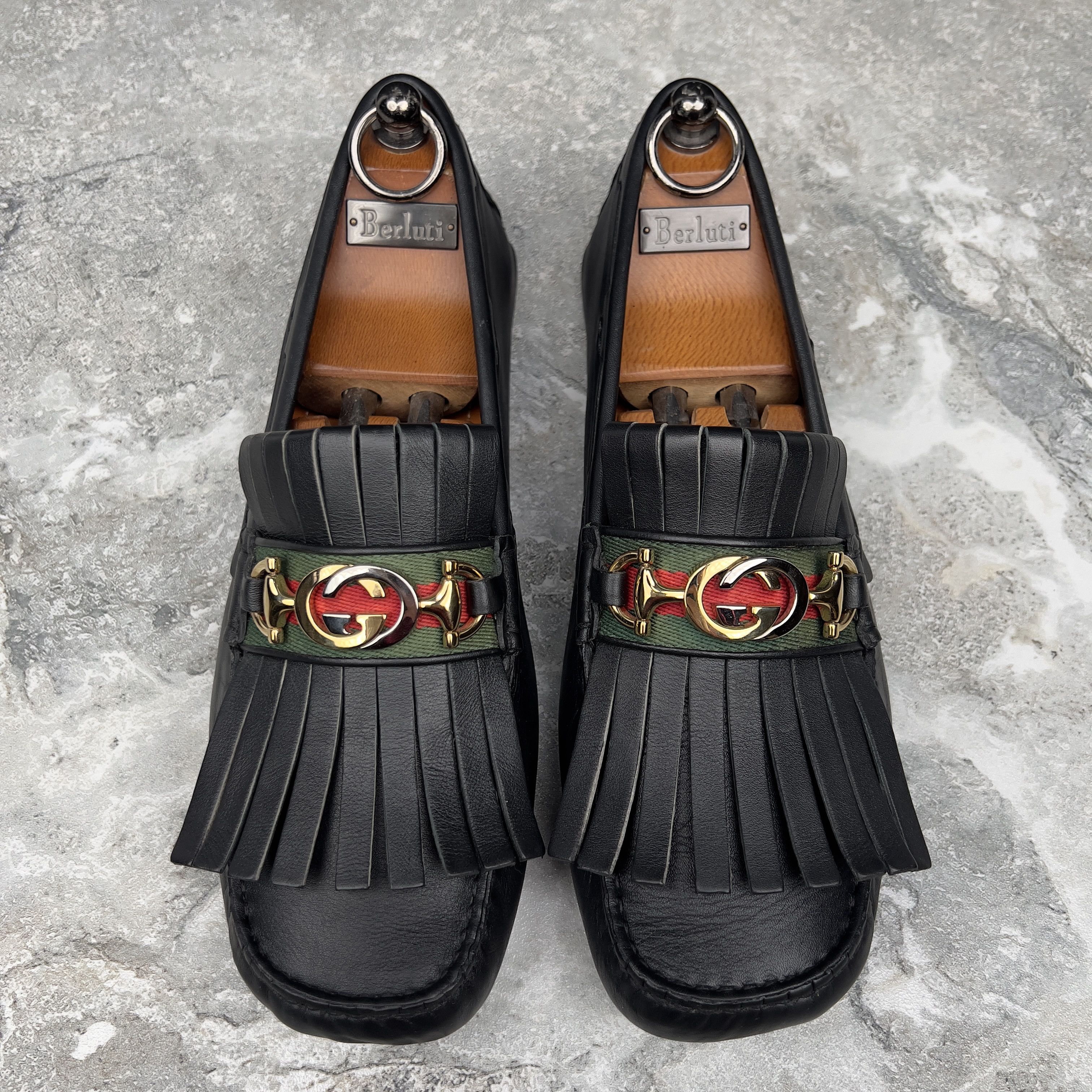 Gucci GUCCI Horsebit Web Fringe Moccasins Leather Size US 8 / EU 41 - 4 Thumbnail