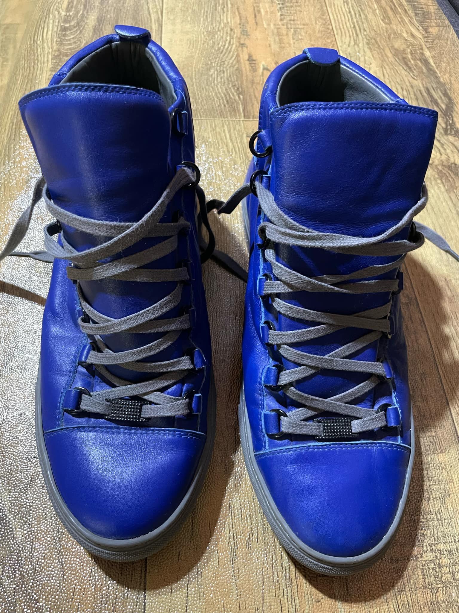 Balenciaga Arena Mens Blue Leather High-Top