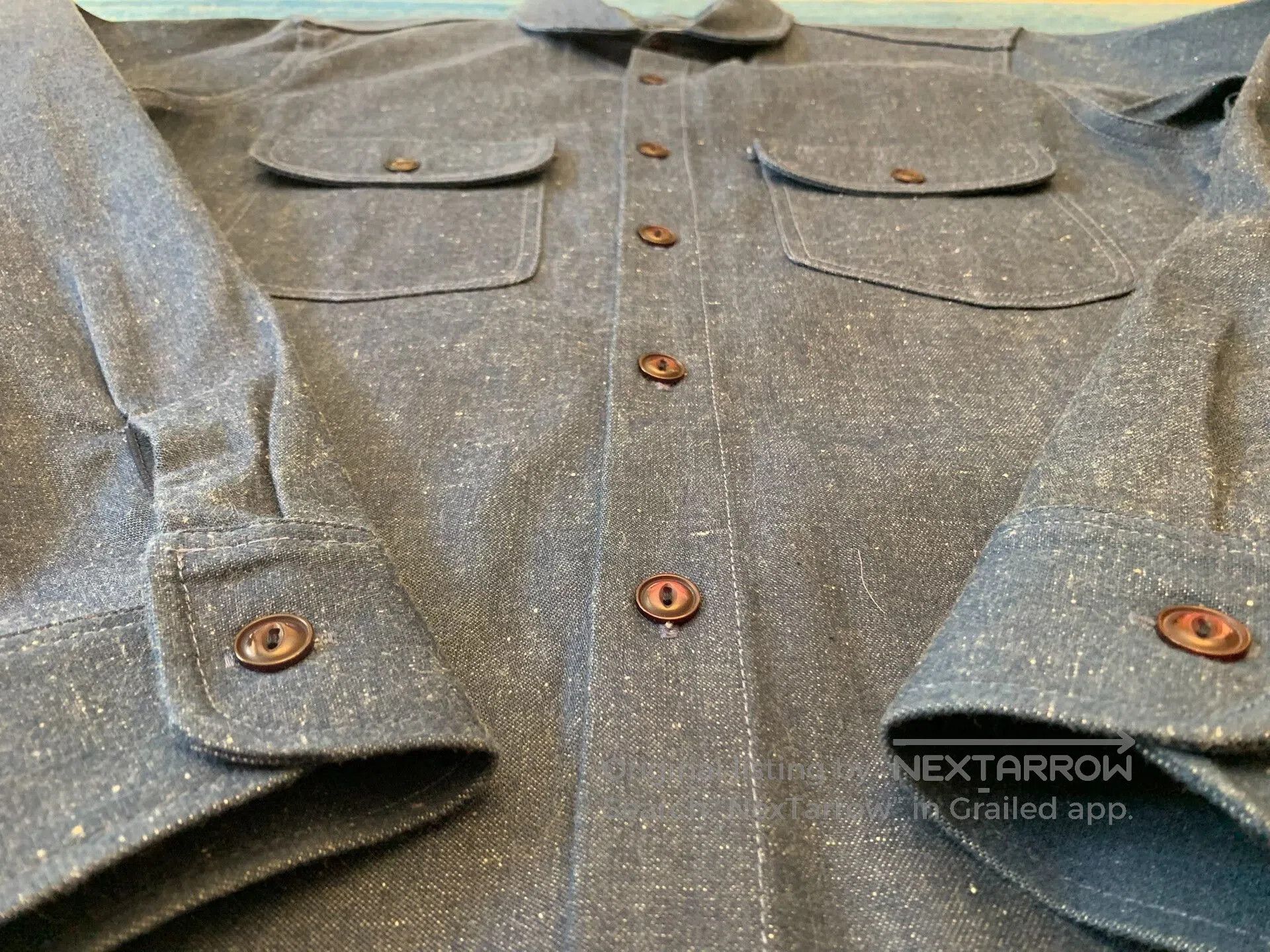 Rogue Territory RGT Shawl Collar Snowflake Denim Work Shirt. Size US L / EU 52-54 / 3 - 3 Thumbnail