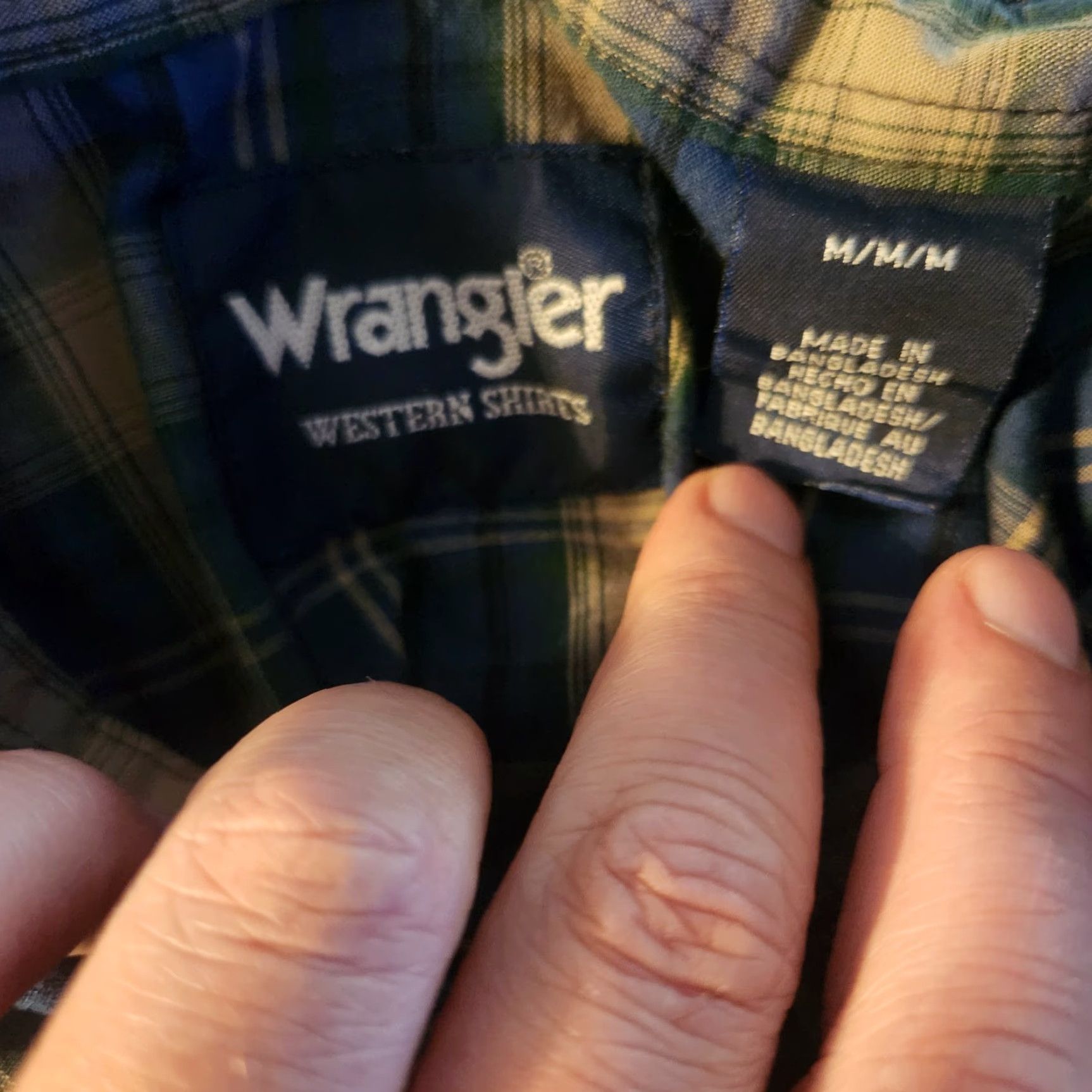 Wrangler Wrangler Western Shirt Pearl Snap Mens Medium Blue Tan Plaid Cowboy Rodeo Button-Up Short Sleeve Casual Workwear Mens Size US M / EU 48-50 / 2 - 5 Thumbnail