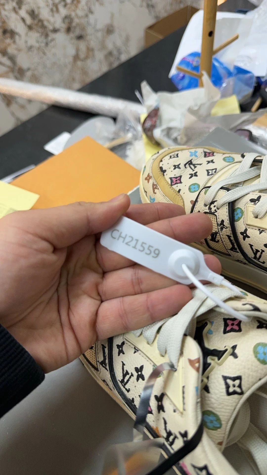 Louis Vuitton LV Trainer Beige AOP 6 Size US 6 / IT 36 - 9 Thumbnail