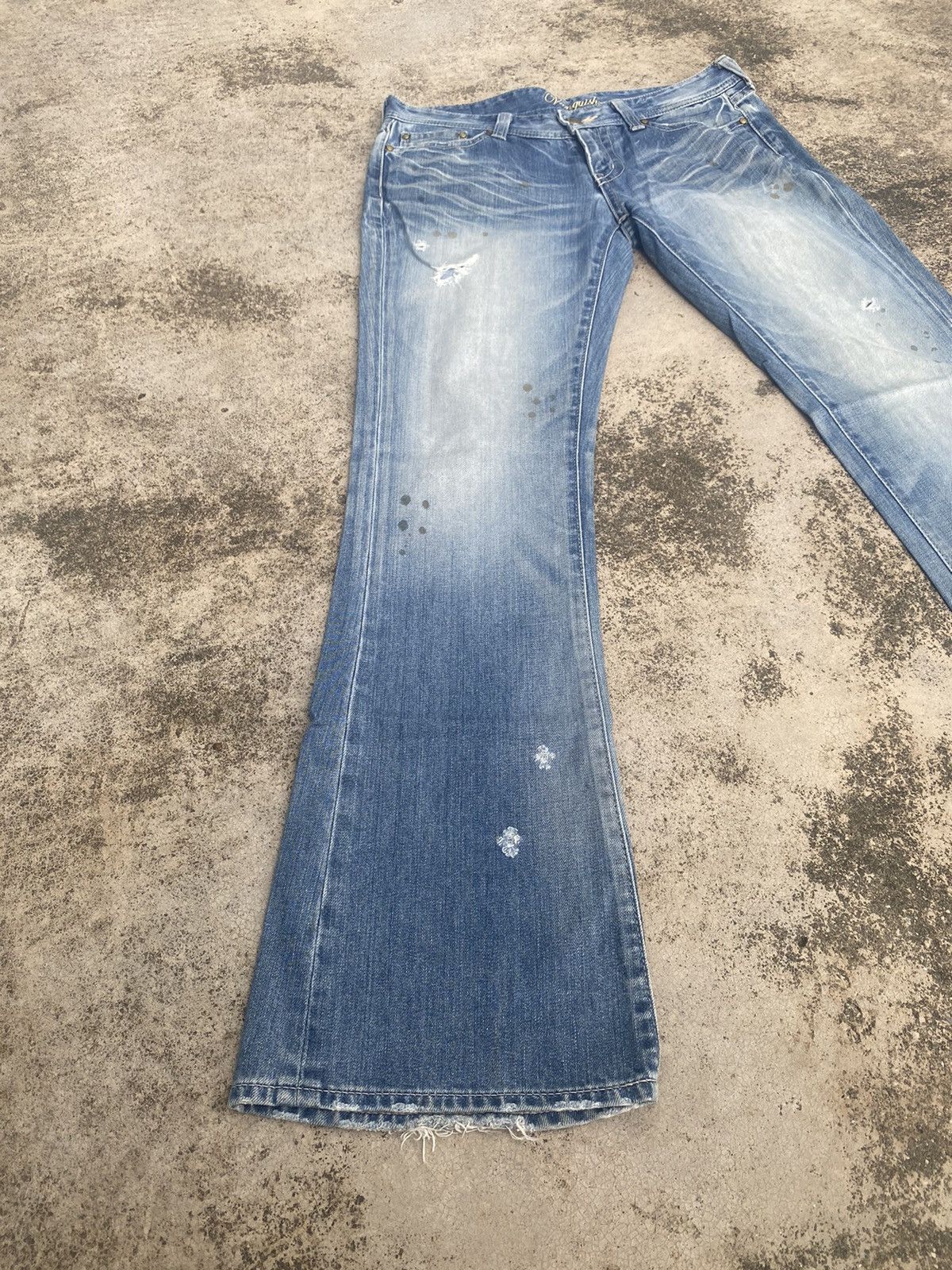 If Six Was Nine × Japanese Brand × Vanquish Flare Jeans Vanquish Faded Distressed Size US 33 - 1 Thumbnail