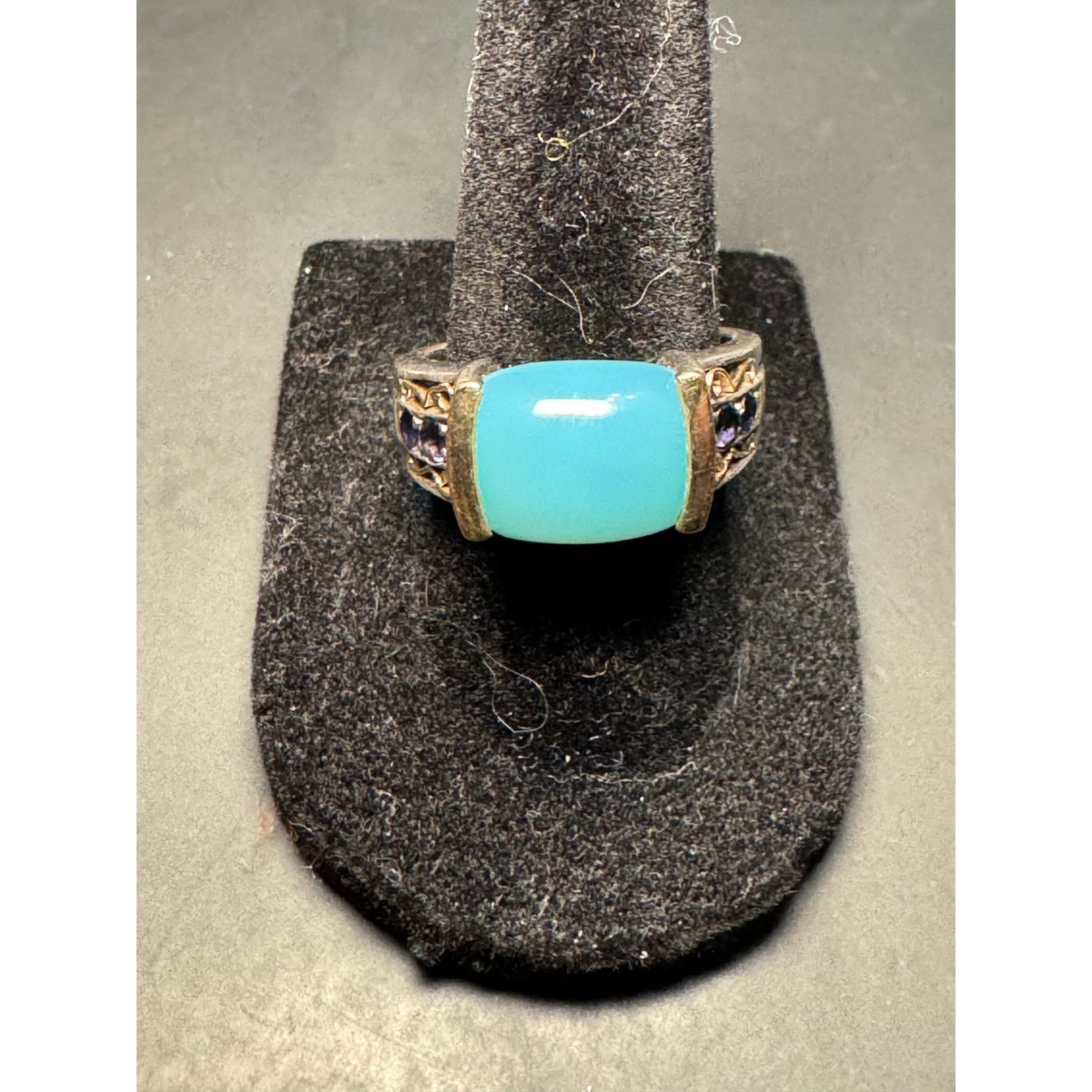 Other Samuel Benham 925 14k Gold Top Rim Chalcedony Amethyst Ring Size ONE SIZE - 1 Thumbnail