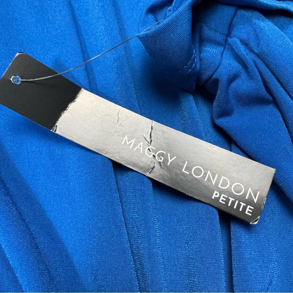 MAGGY LONDON NWT New Maggy London Short Sleeve Draped Front Jersey Blue Size XL / US 12-14 / IT 48-50 - 6 Thumbnail