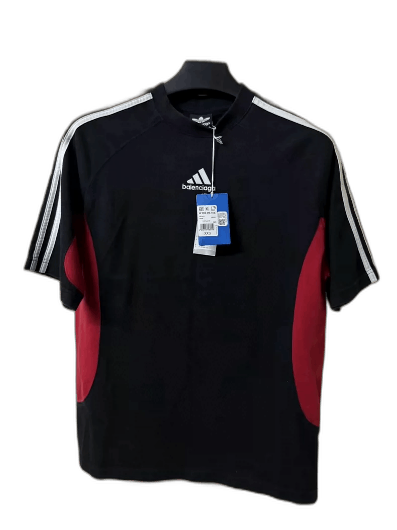 Balenciaga Adidas Short Sleeve Black Red Shirt-2506